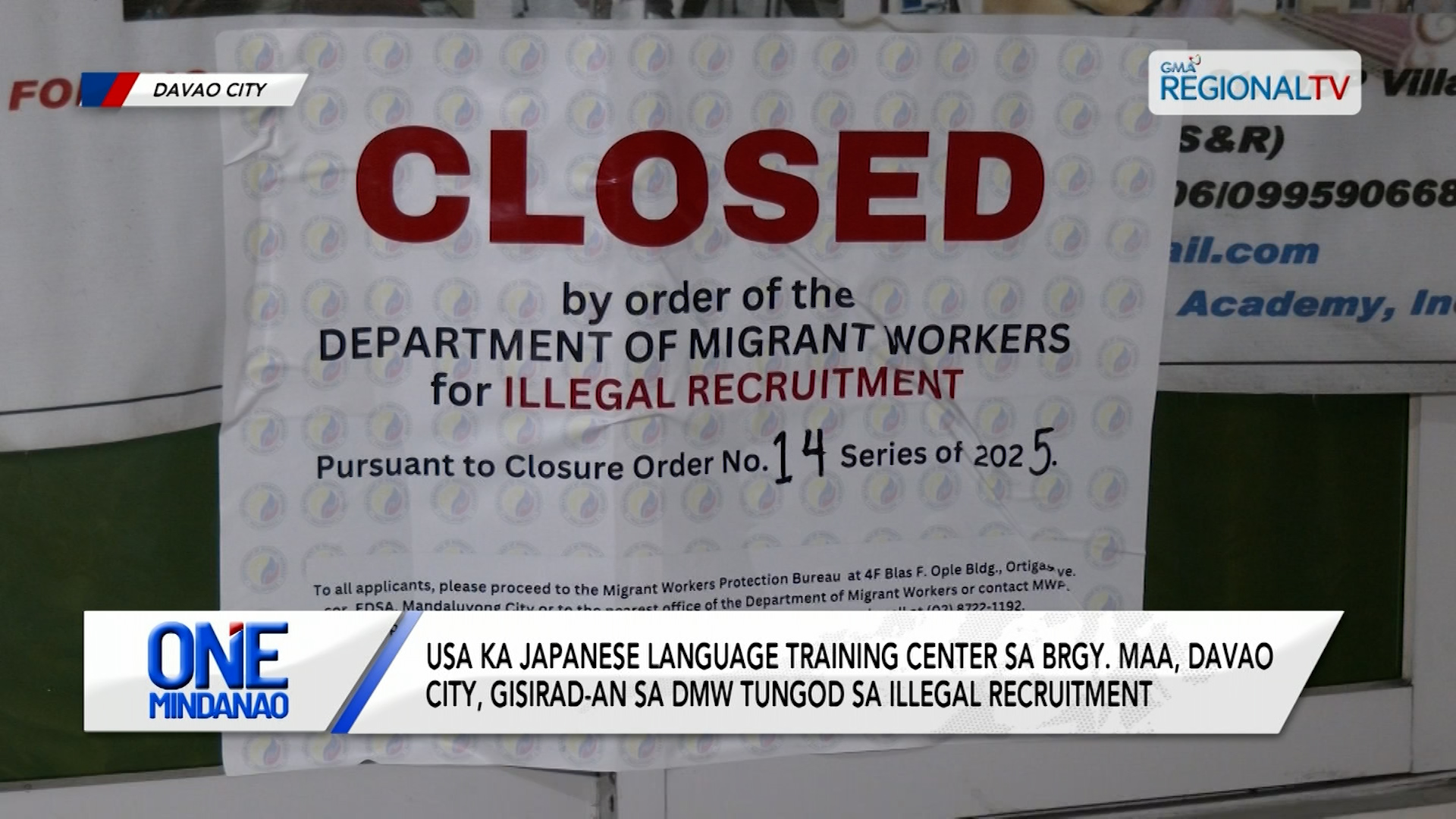 Usa ka Japanese Language Training Center sa Brgy. Maa, Davao City, gisirad-an