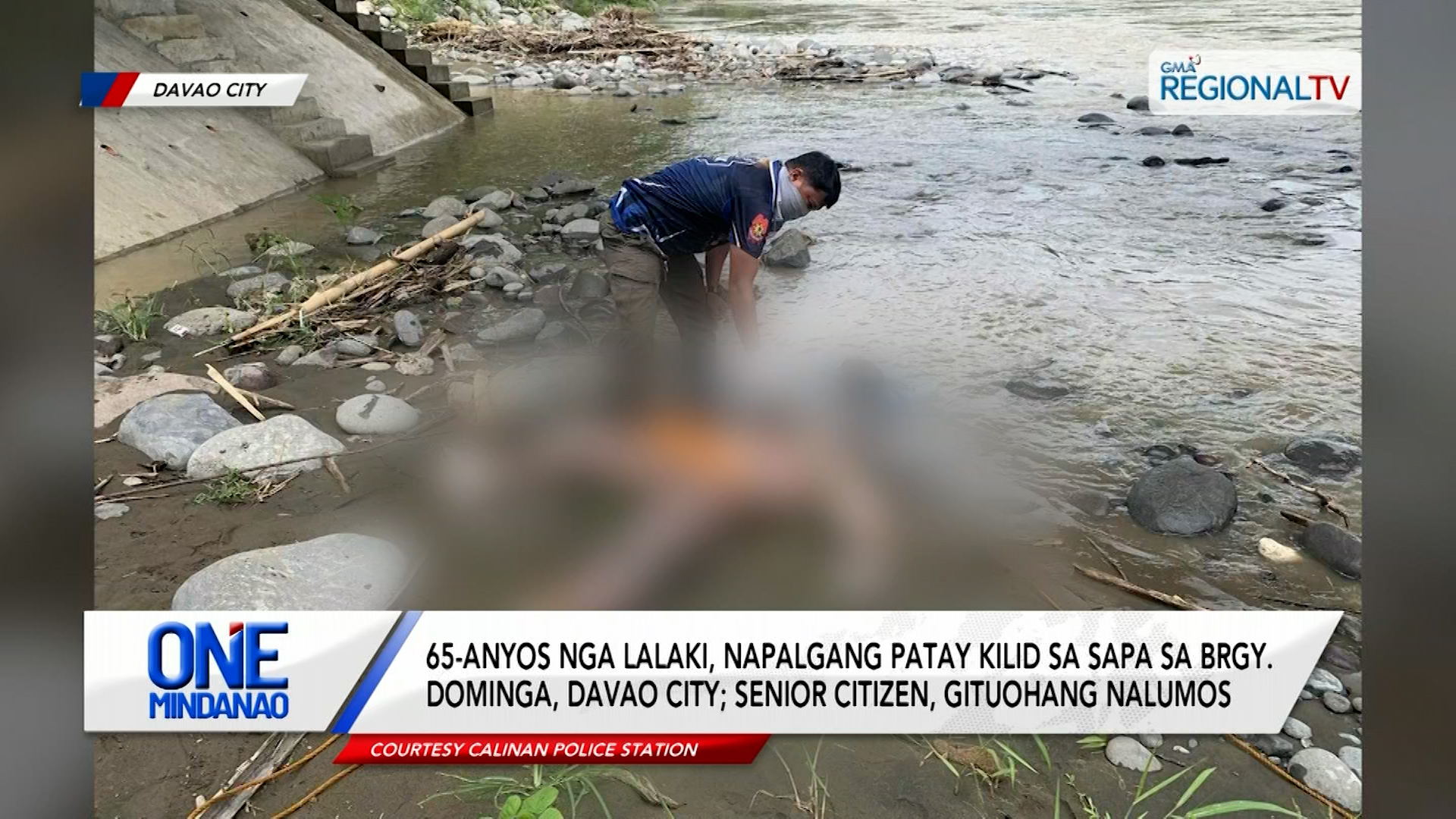 65-anyos nga lalaki, napalgang patay kilid sa sapa sa Brgy. Dominga, Davao City