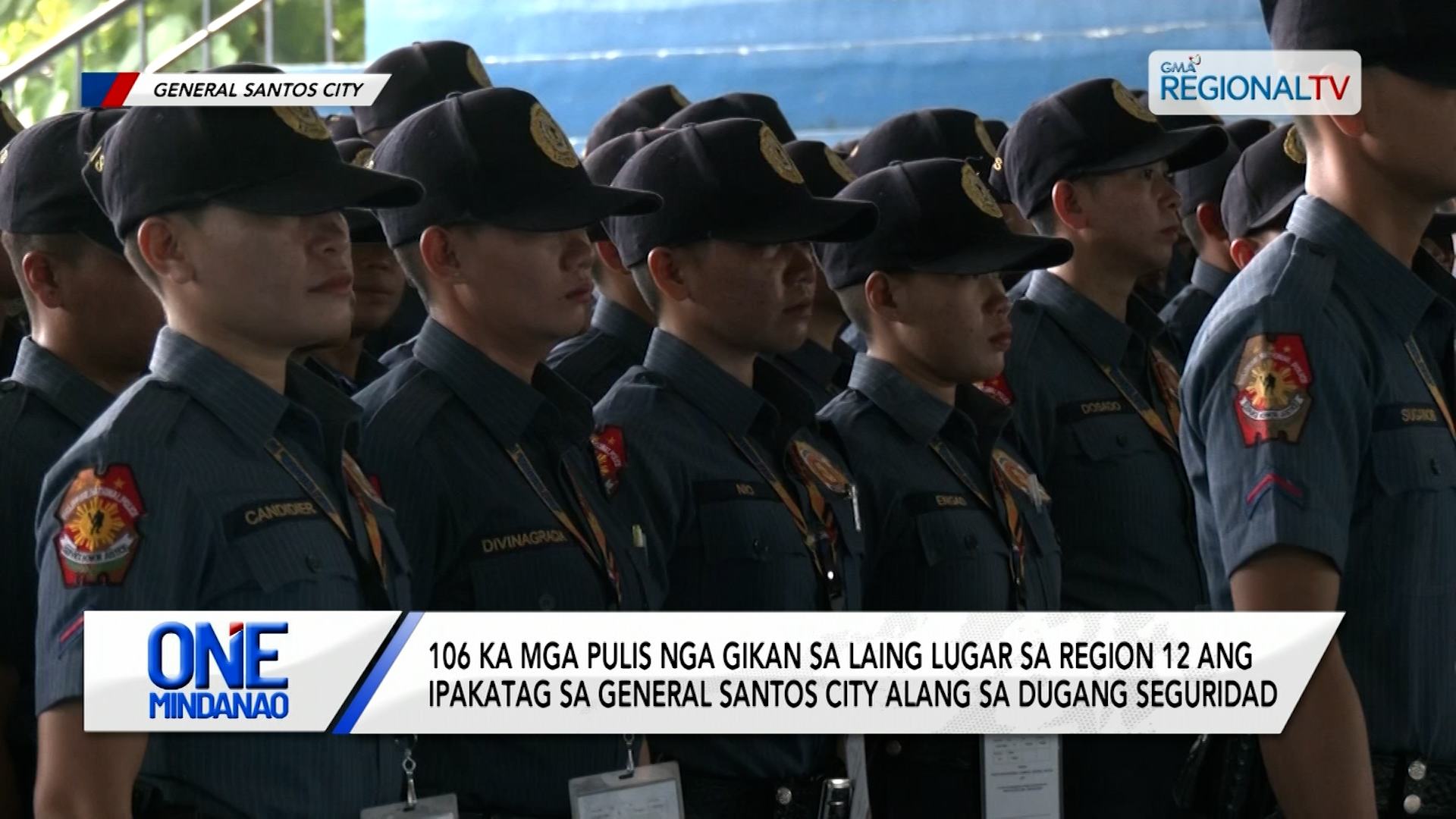 106 ka mga pulis ipakatag Sa General Santos City alang sa dugang seguridad