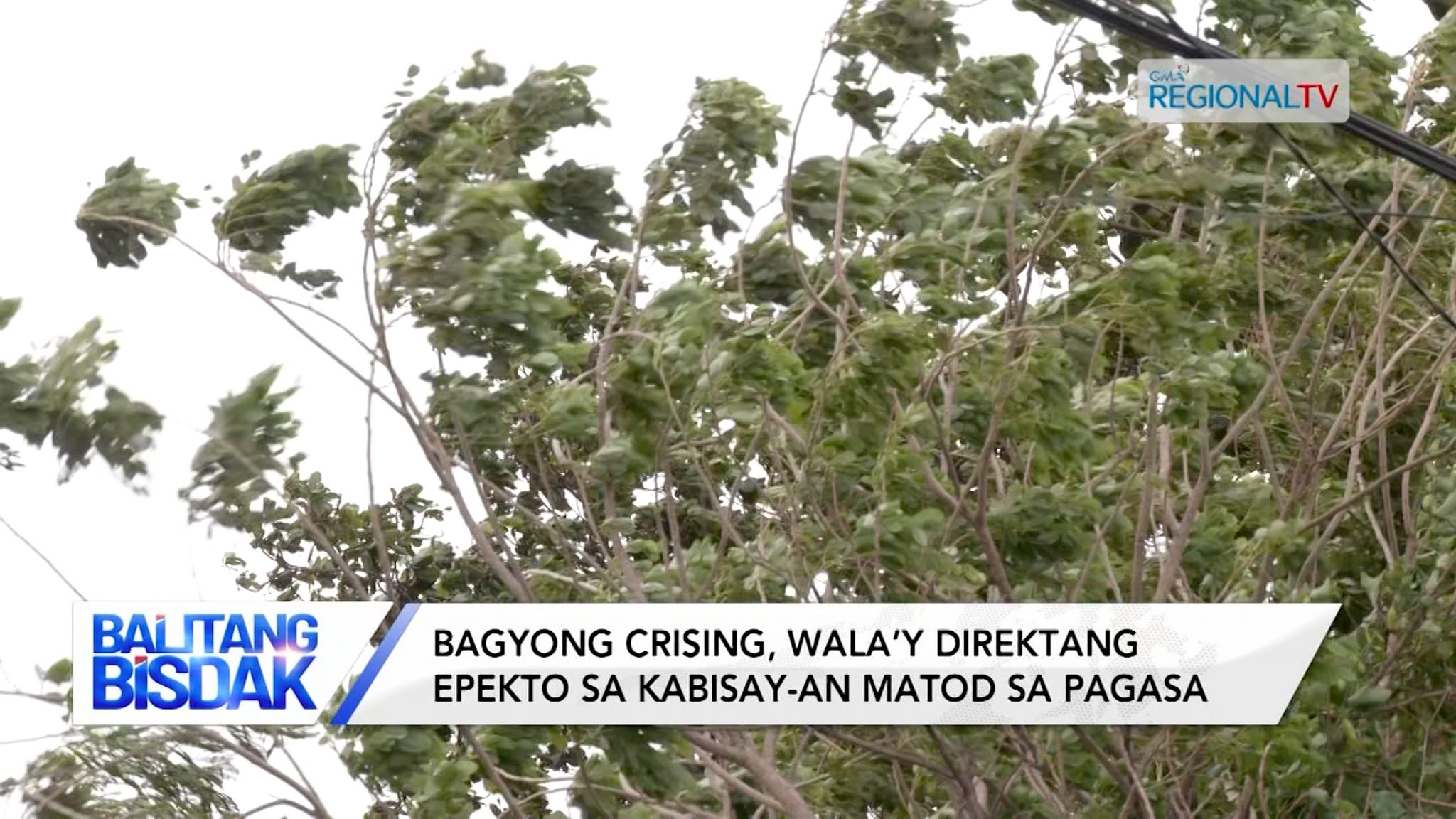 Bagyong Crising, wala’y direktang epekto sa Kabisay-an matod sa PAGASA