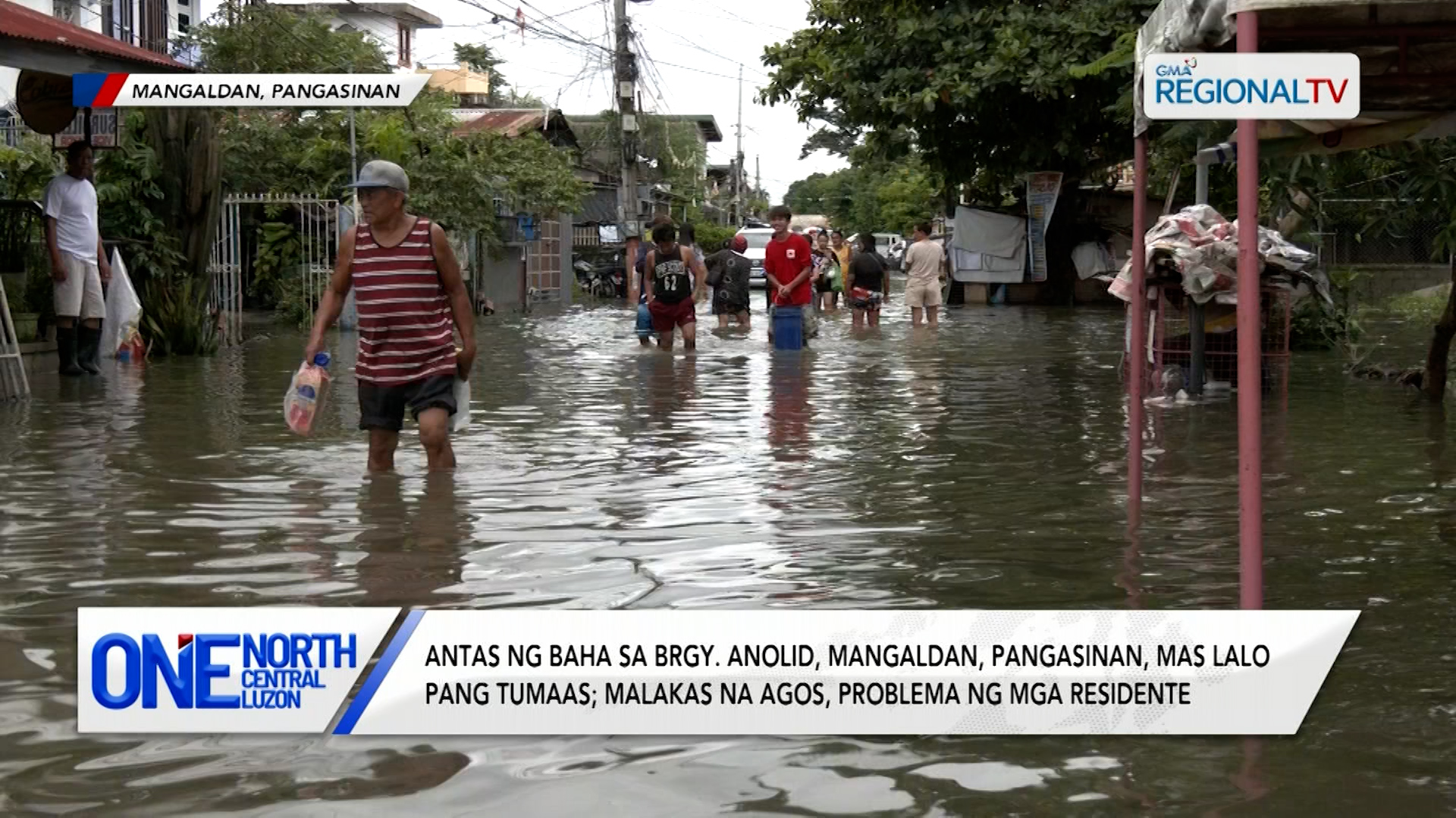 Antas ng baha sa Brgy. Anolid, Mangaldan, Pangasinan, mas lalo pang tumaas | One North Central Luzon