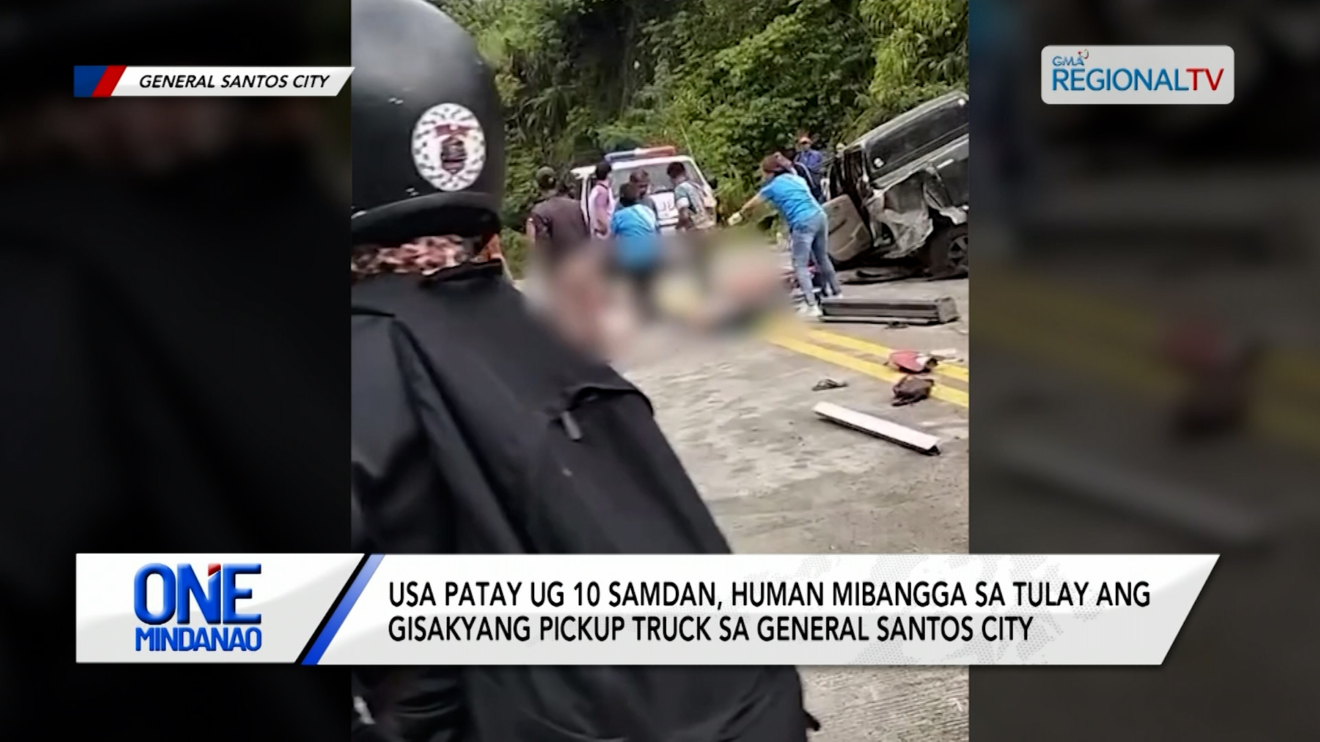 Usa patay ug 10 samdan, human mibangga sa tulay ang gisakyang pickup truck | One Mindanao