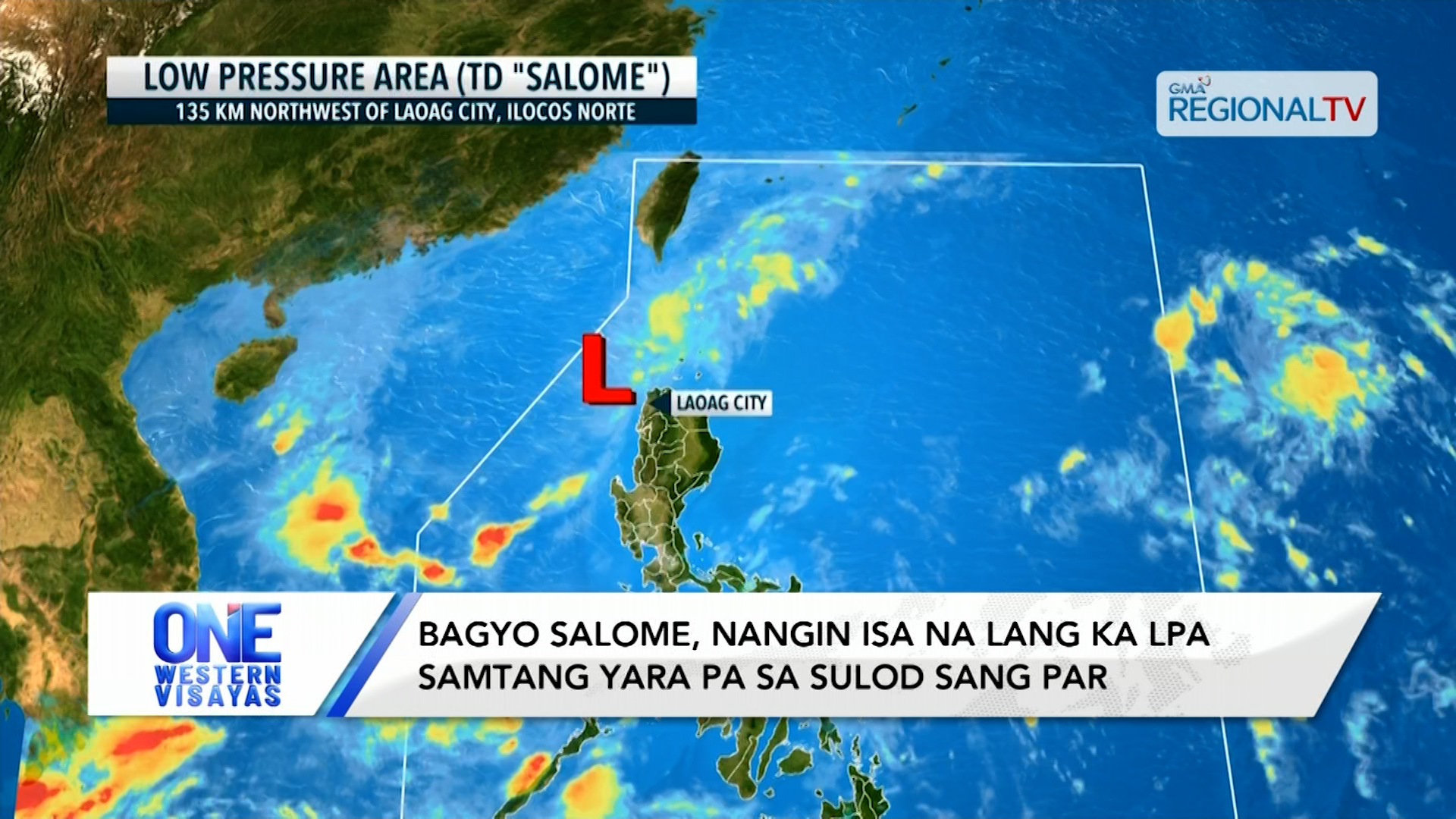 Bagyo Salome, nangin isa na lang ka LPA samtang yara sa sulod sang PAR | One Western Visayas