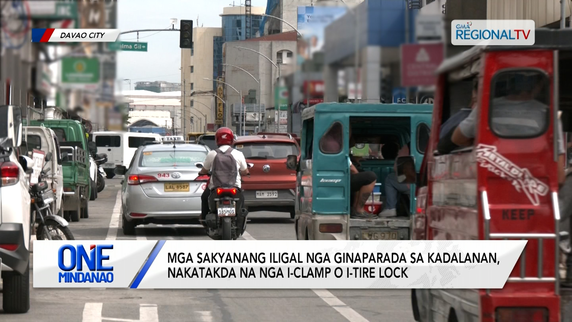 Mga iligal nga ginaparada sa kadalanan, nakatakda na nga i-clamp o i-tire lock | One Mindanao