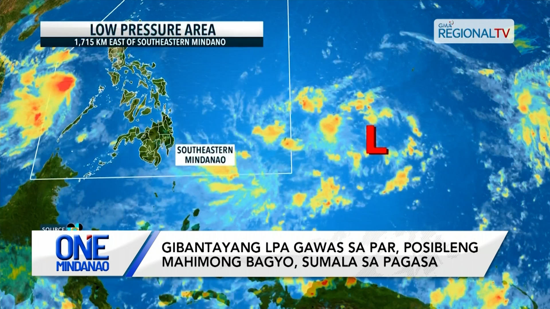 Gibantayang LPA gawas sa PAR, posibleng mahimong bagyo, sumala sa PAGASA | One Mindanao