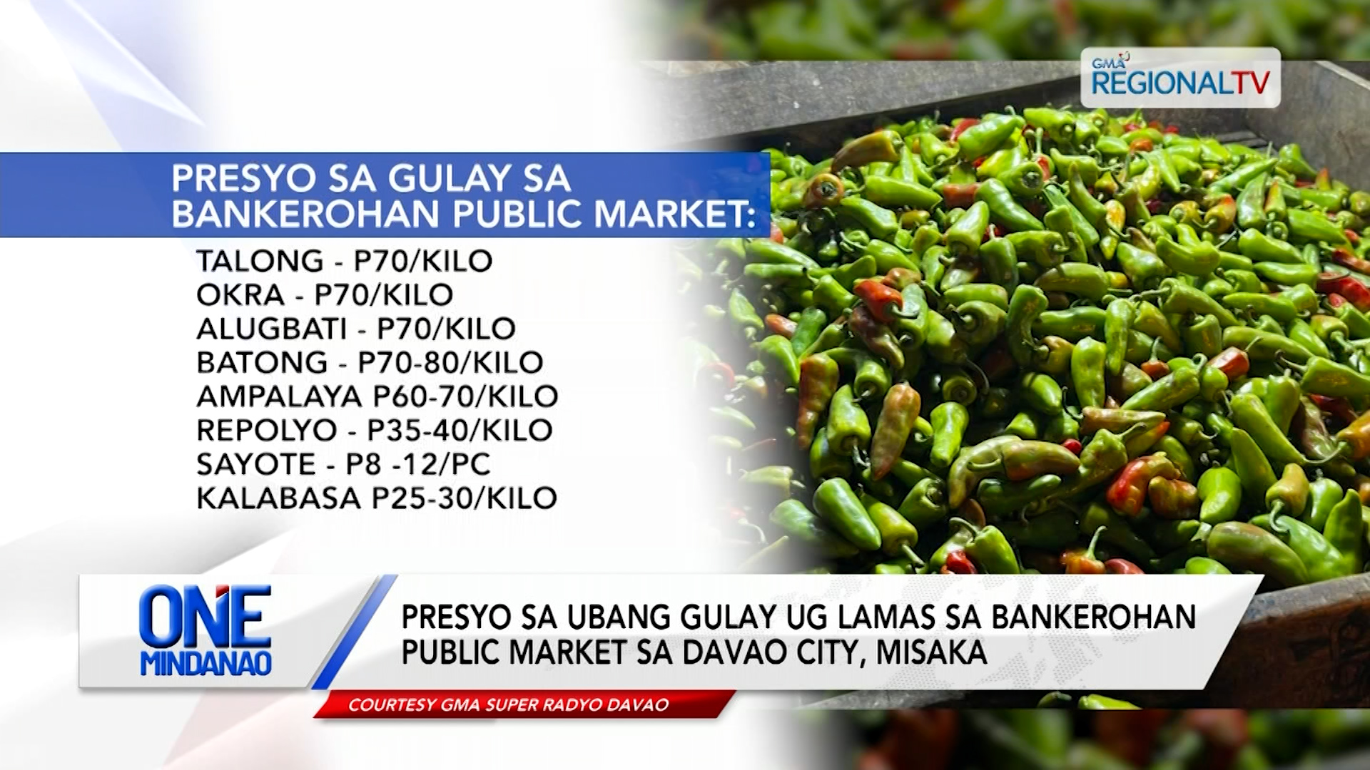 Presyo sa ubang gulay ug lamas sa Davao City, misaka | One Mindanao