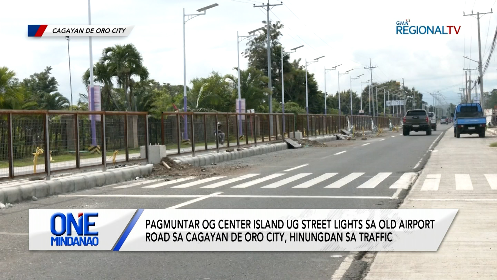 Pagmuntar og center island ug street lights sa old airport road, hinungdan sa traffic | One Mindanao