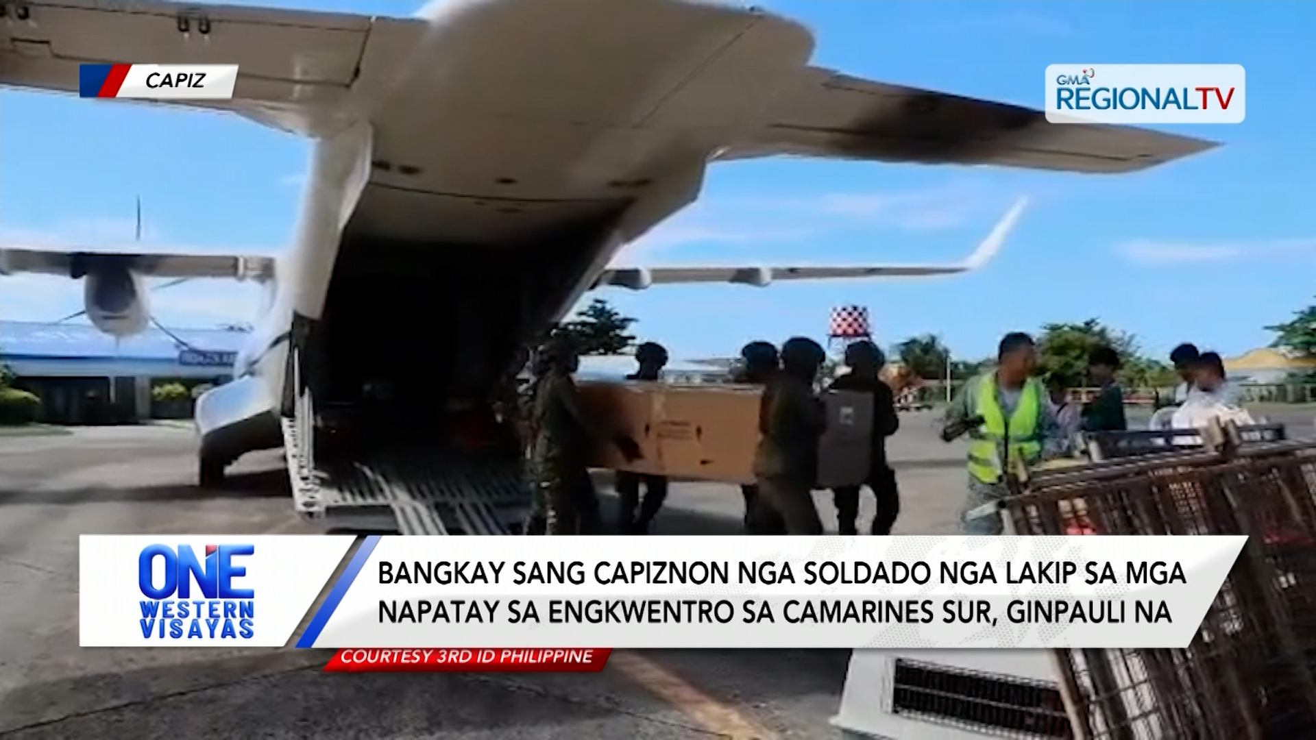 Bangkay sang Capiznon nga soldado nga napatay sa engkwentro sa CamSur, nag-abot| One Western Visayas