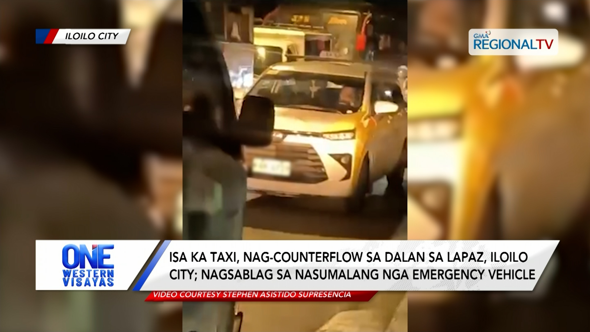 Isa ka taxi, nag-counterflow sa dalan sa La Paz; nagsablag sa emergency vehicle| One Western Visayas