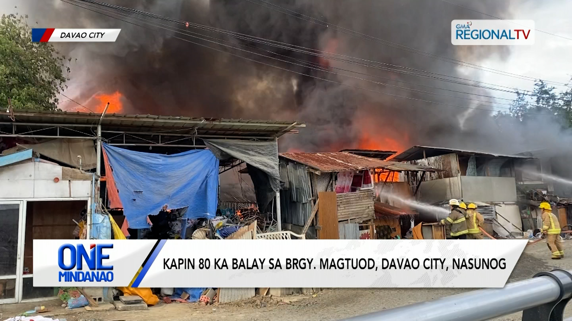 Kapin 80 ka balay sa Brgy. Magtuod, Davao City, nasunog | One Mindanao