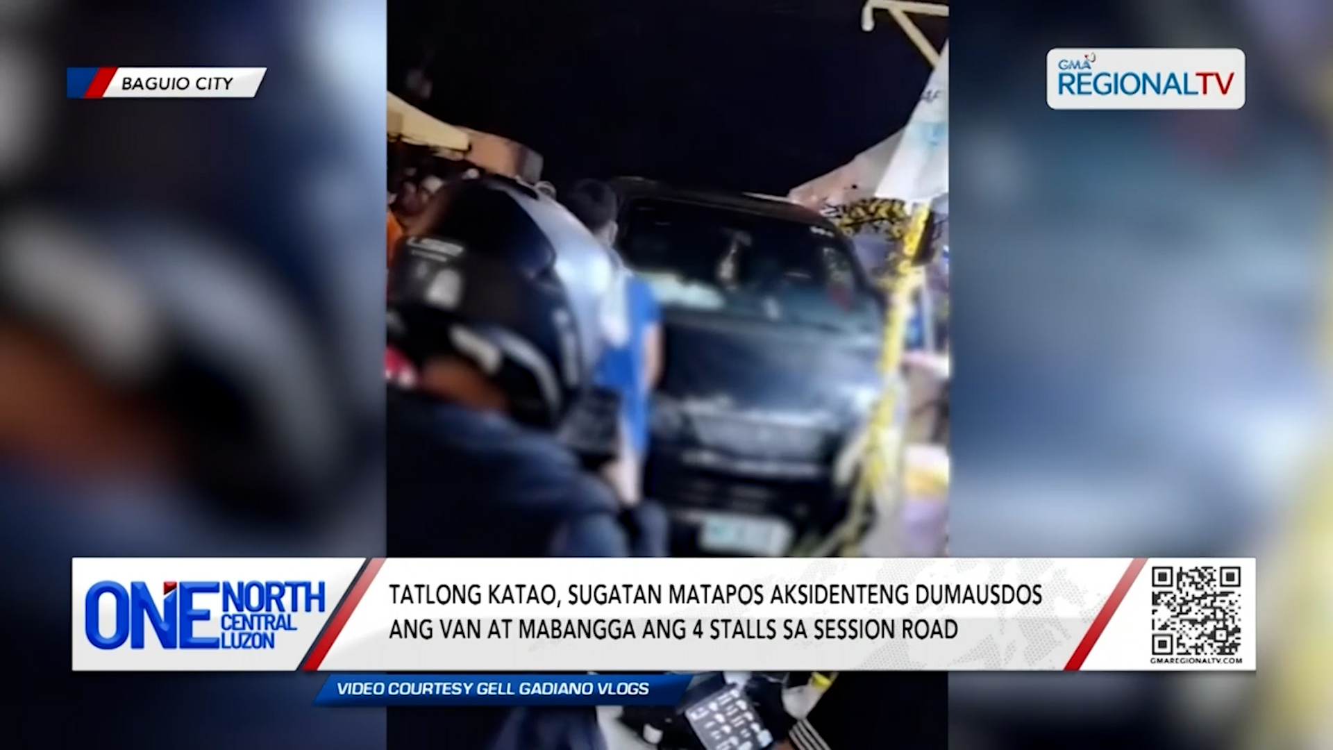 3 katao, sugatan matapos dumausdos ang van at mabangga ang stalls | One North Central Luzon