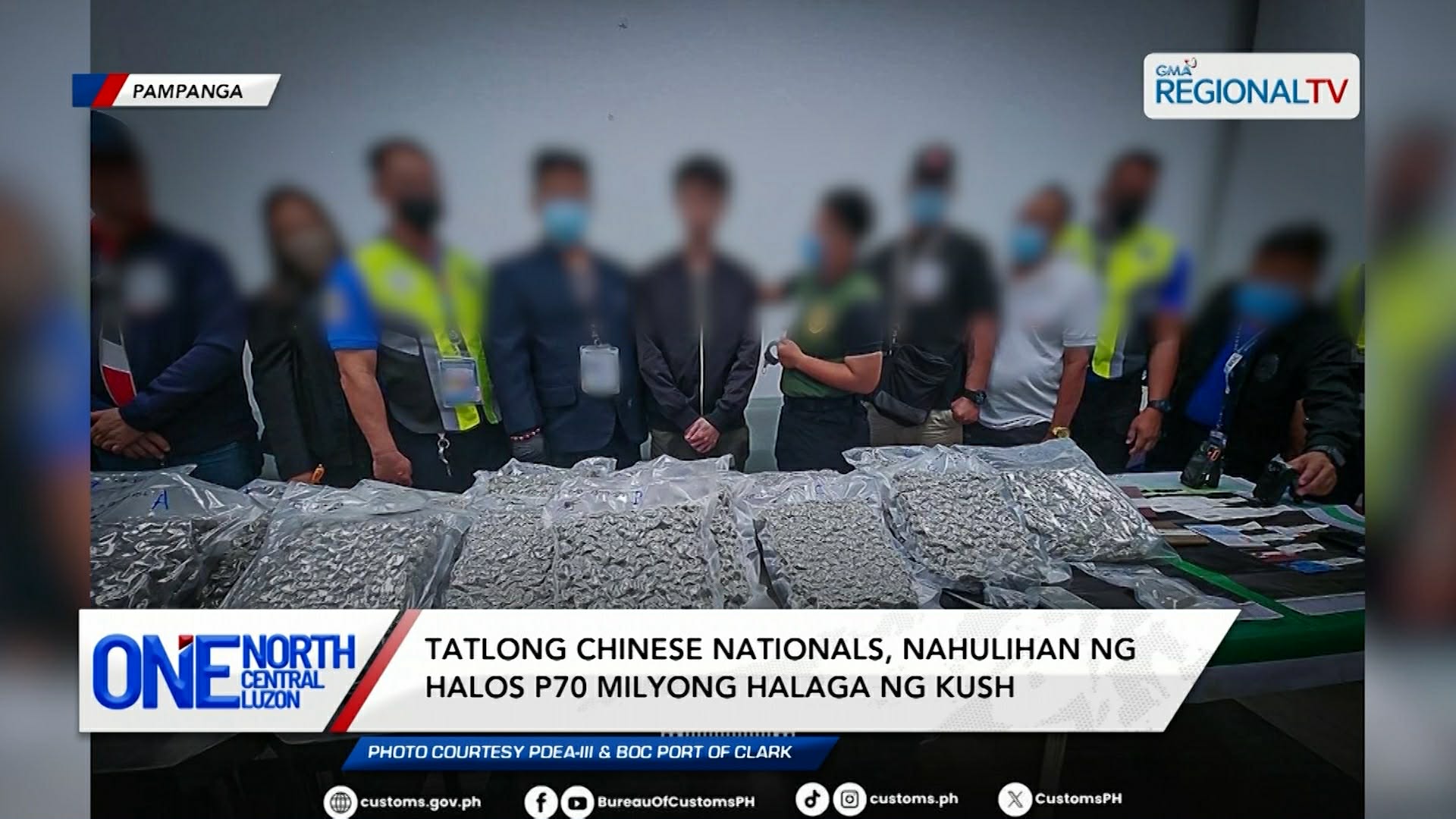 Tatlong Chinese nationals, nahulihan ng halos P70 milyong halaga ng kush | One North Central Luzon
