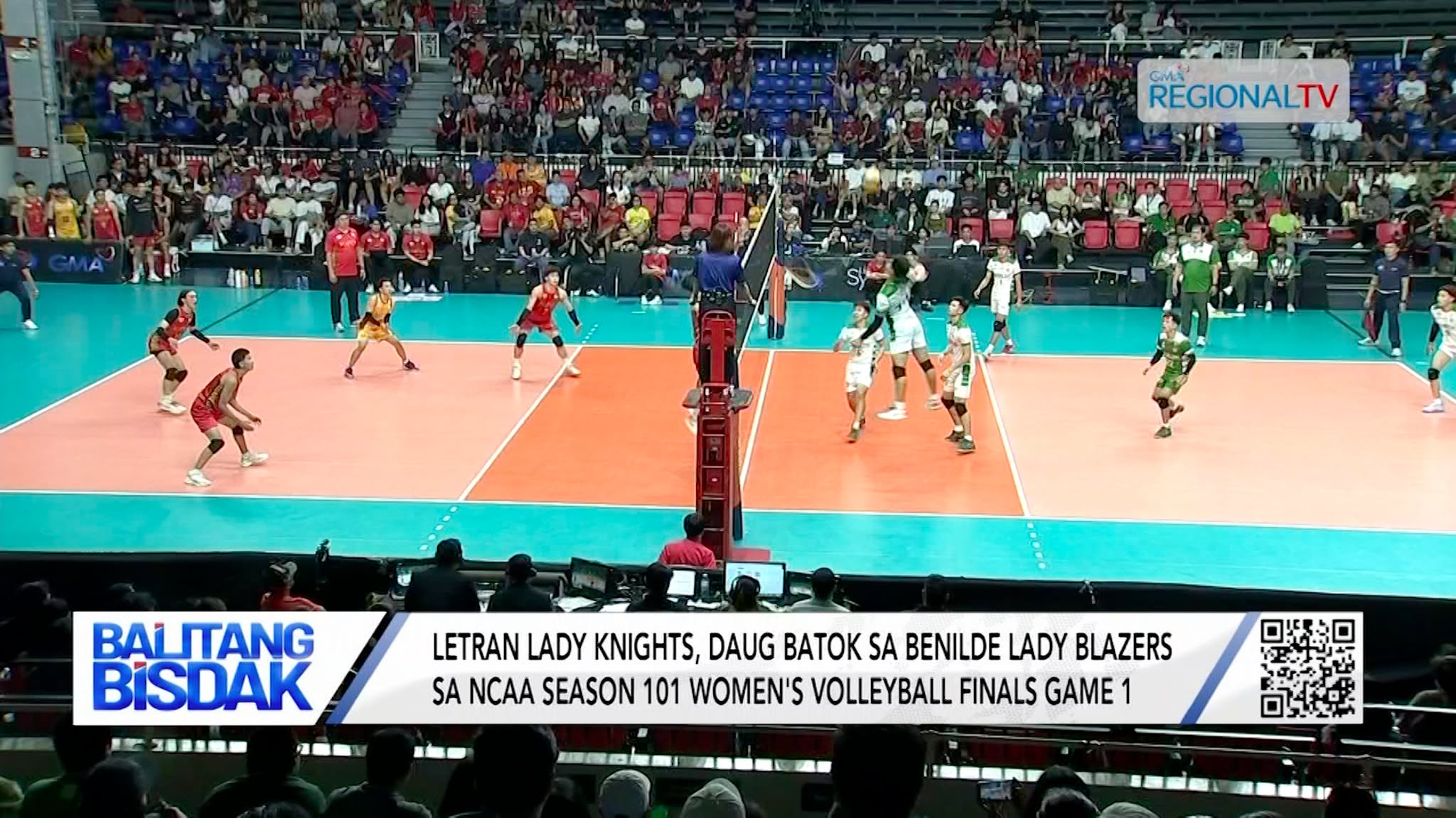 Letran, Daug batok Benilde sa NCAA Season 101 Women’s Volleyball Finals Game 1 | Balitang Bisdak