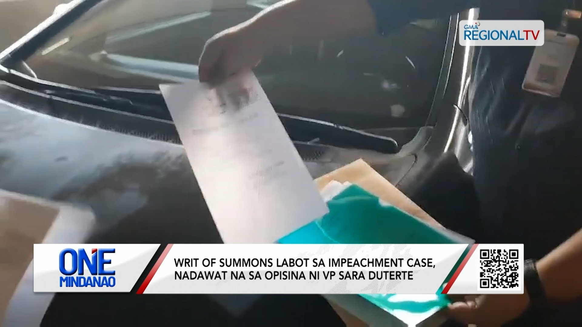 Writ of summons labot sa impeachment case, nadawat na sa OVP I One Mindanao