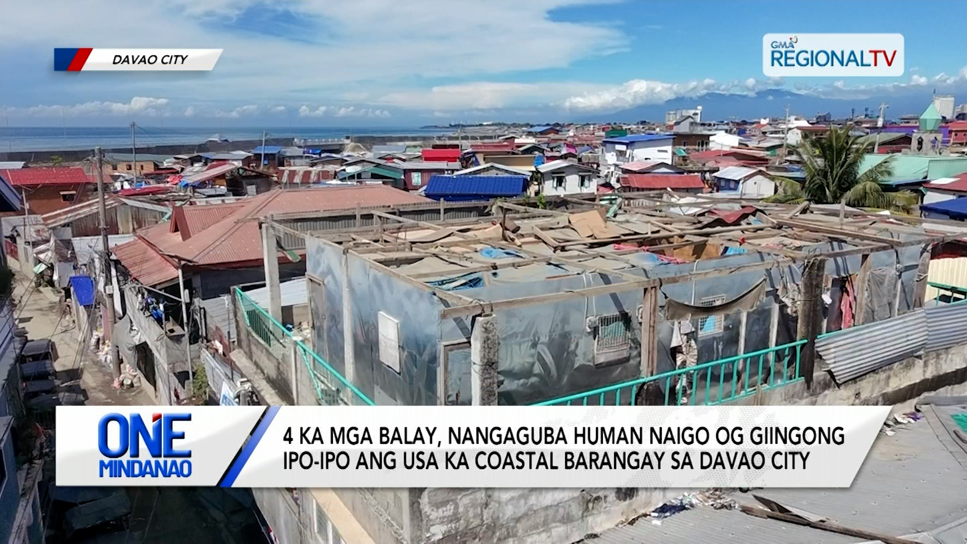 4 ka mga balay, naguba human naigo og ipo-ipo sa Davao City I One Mindanao