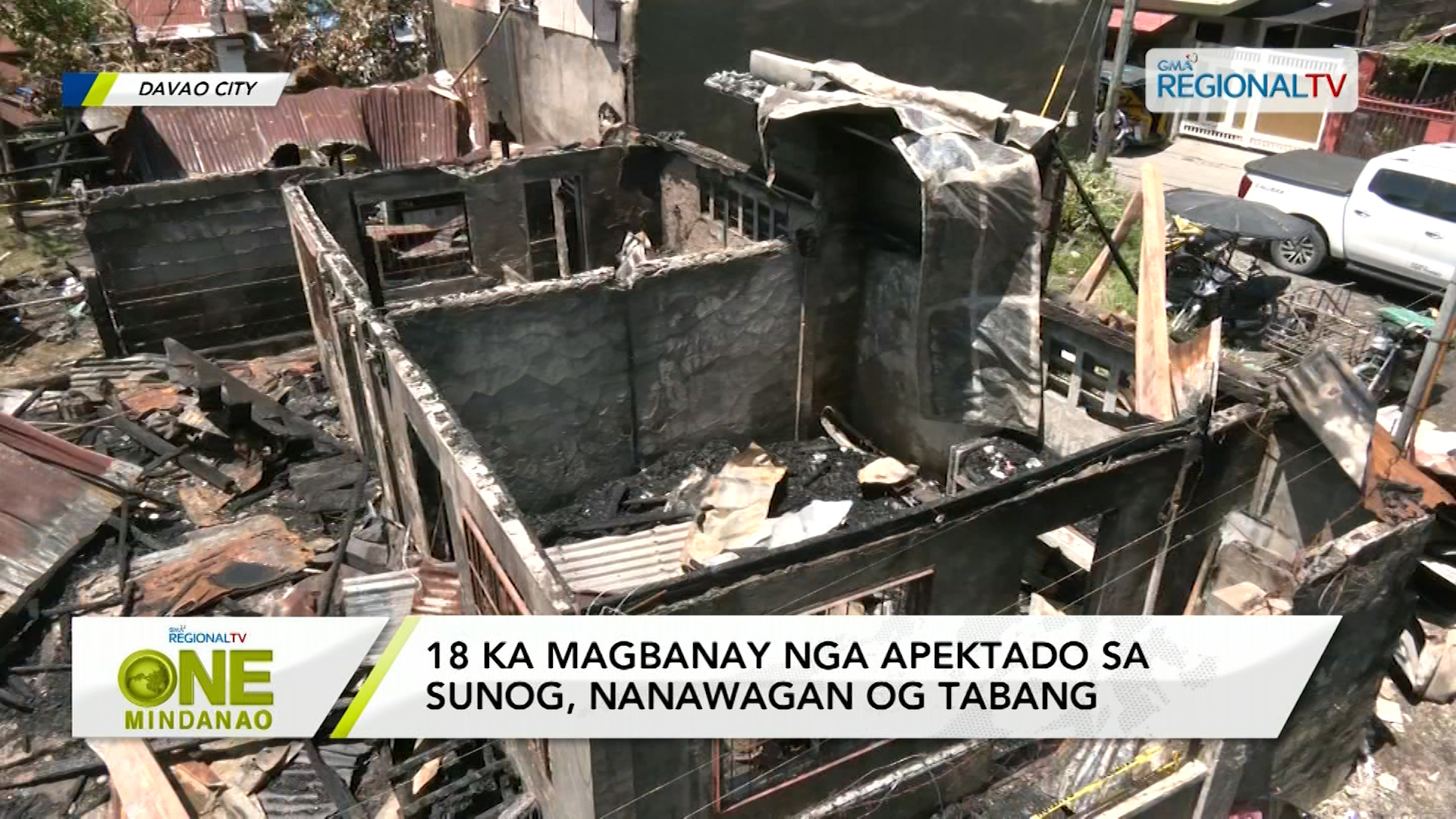 Duha ka gambalay, naugdaw; 3, partially damaged sa sunog sa Davao City