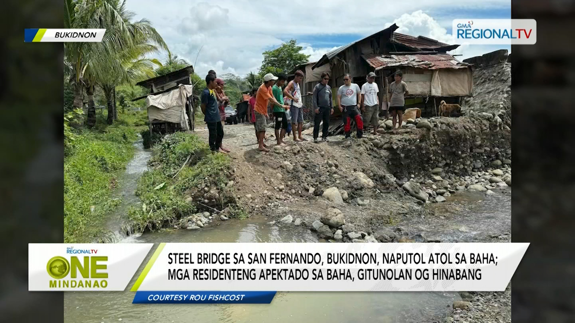 Steel bridge sa San Fernando, Bukidnon, naputol atol sa baha