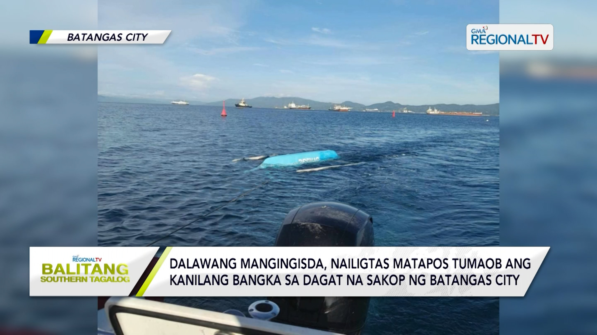 Dalawang Mangingisda, Nailigtas Matapos Tumaob Ang Kanilang Bangka