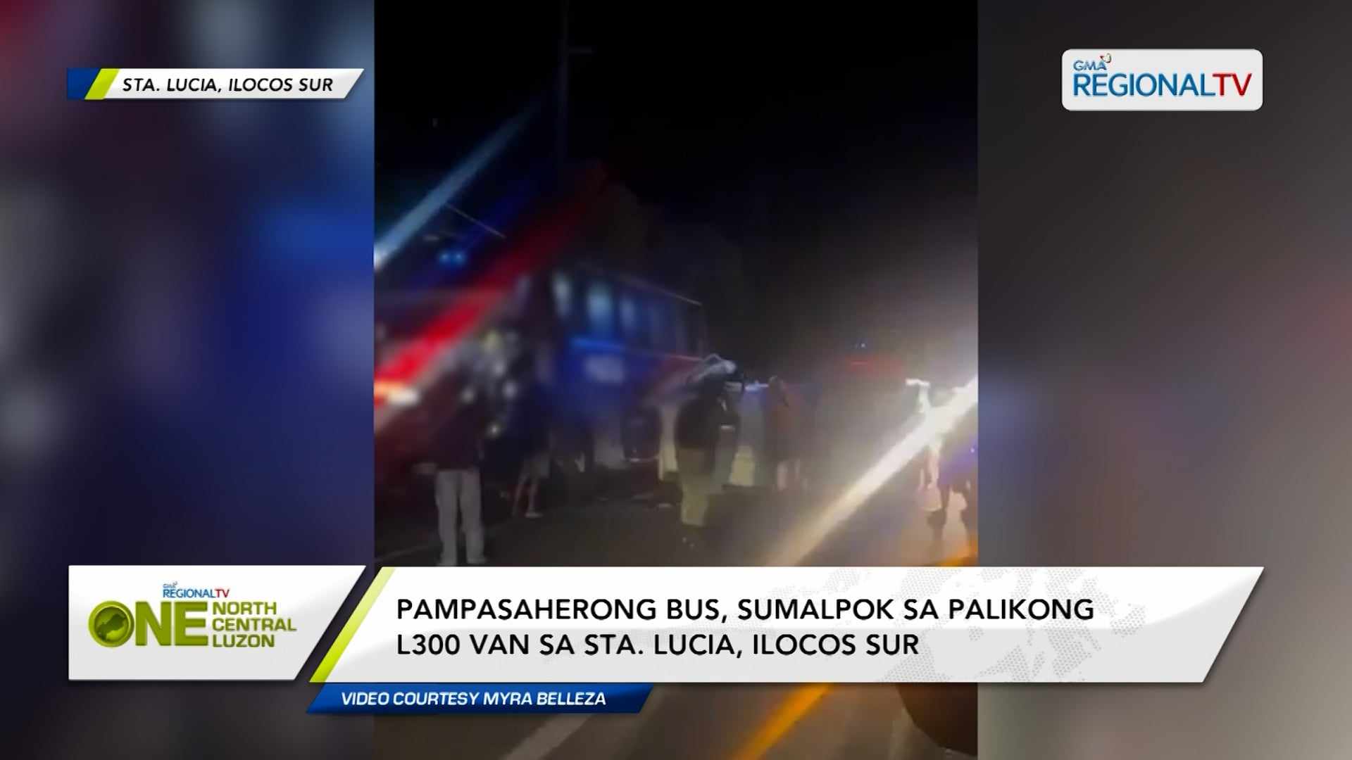 Pampasaherong bus, sumalpok sa palikong L300 van sa Sta. Lucia, Ilocos Sur