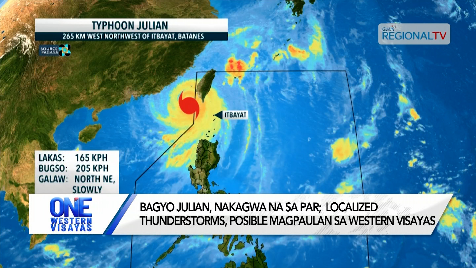 Bagyo Julian, nakagwa na sa PAR; localized thunderstorms, nagapaulan sa Visayas