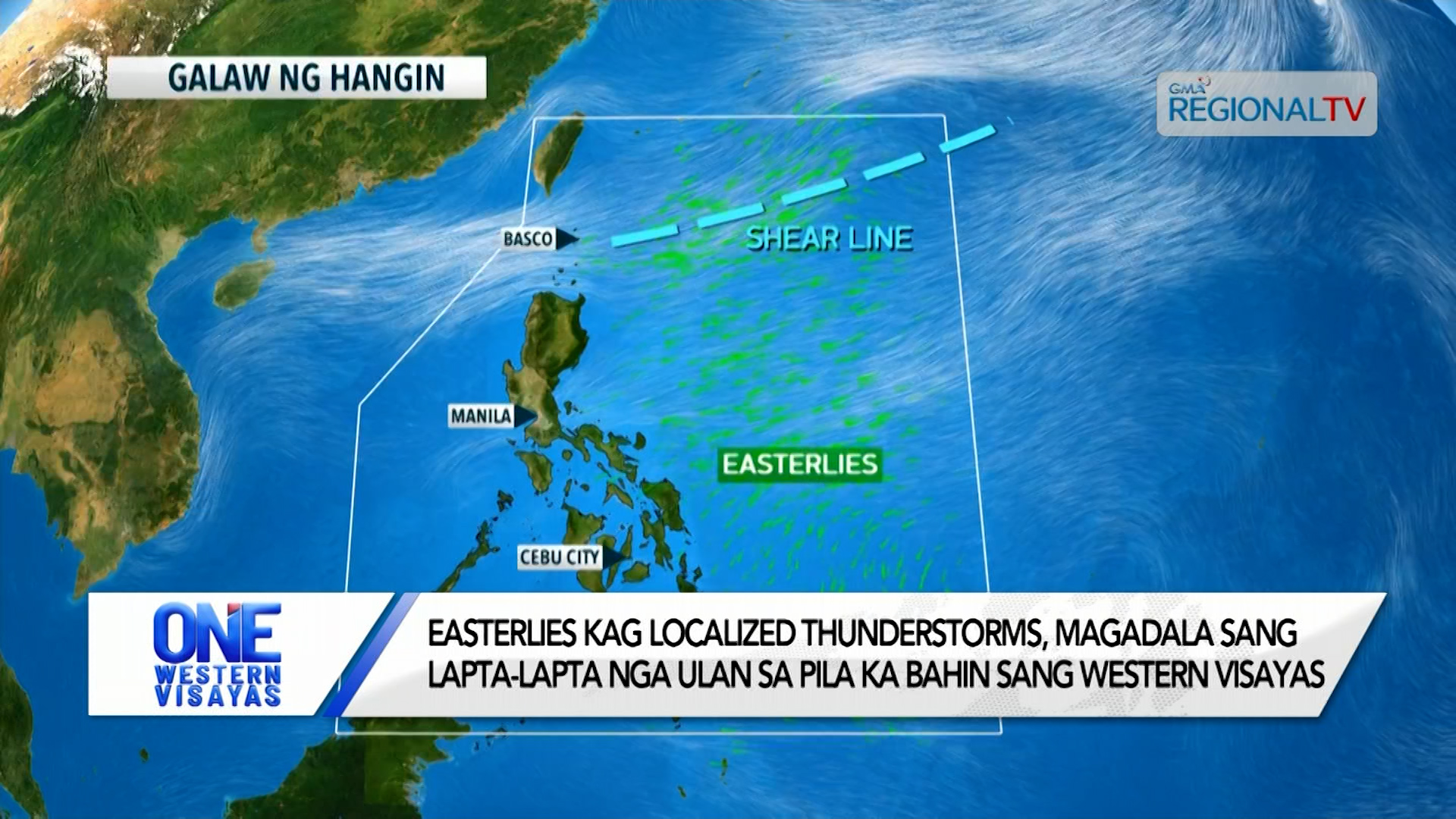 Easterlies kag localized thunderstorms, magadala sang lapta-lapta nga ulan