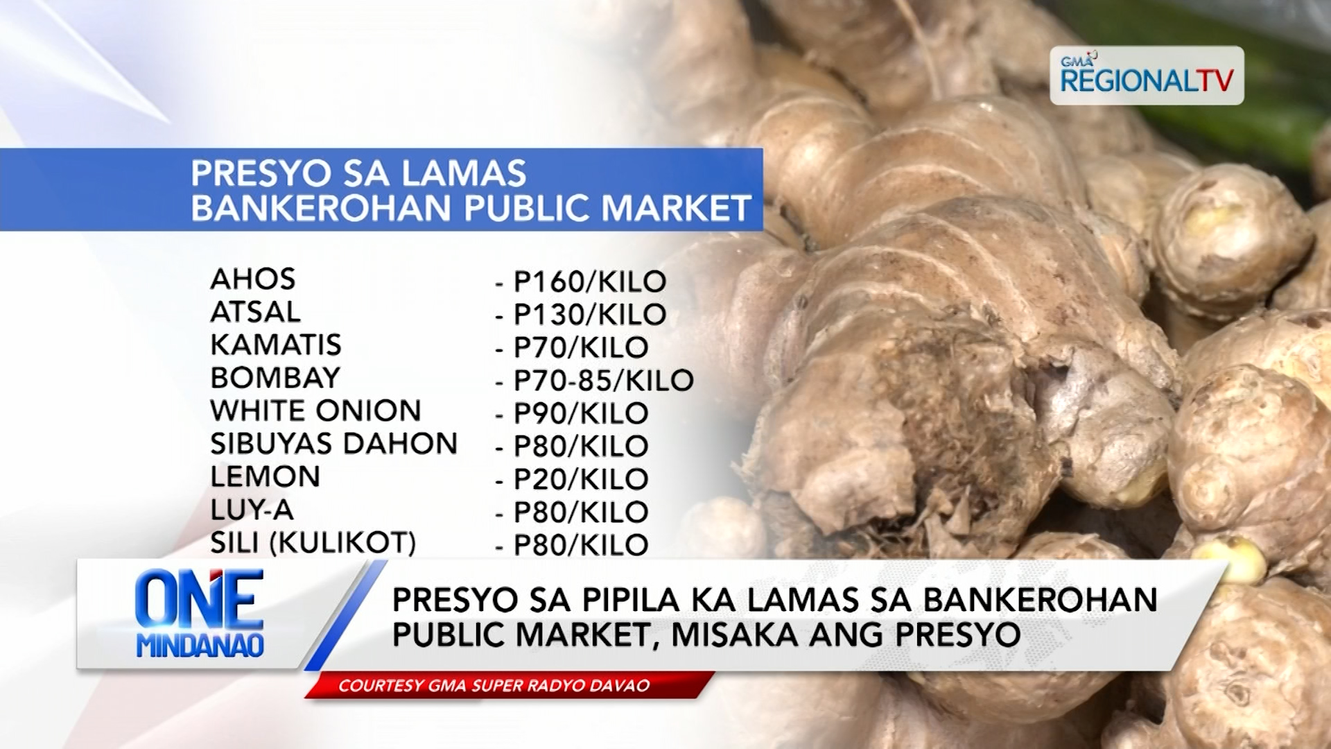 Presyo sa pipila ka lamas sa Bankerohan Public Market, misaka