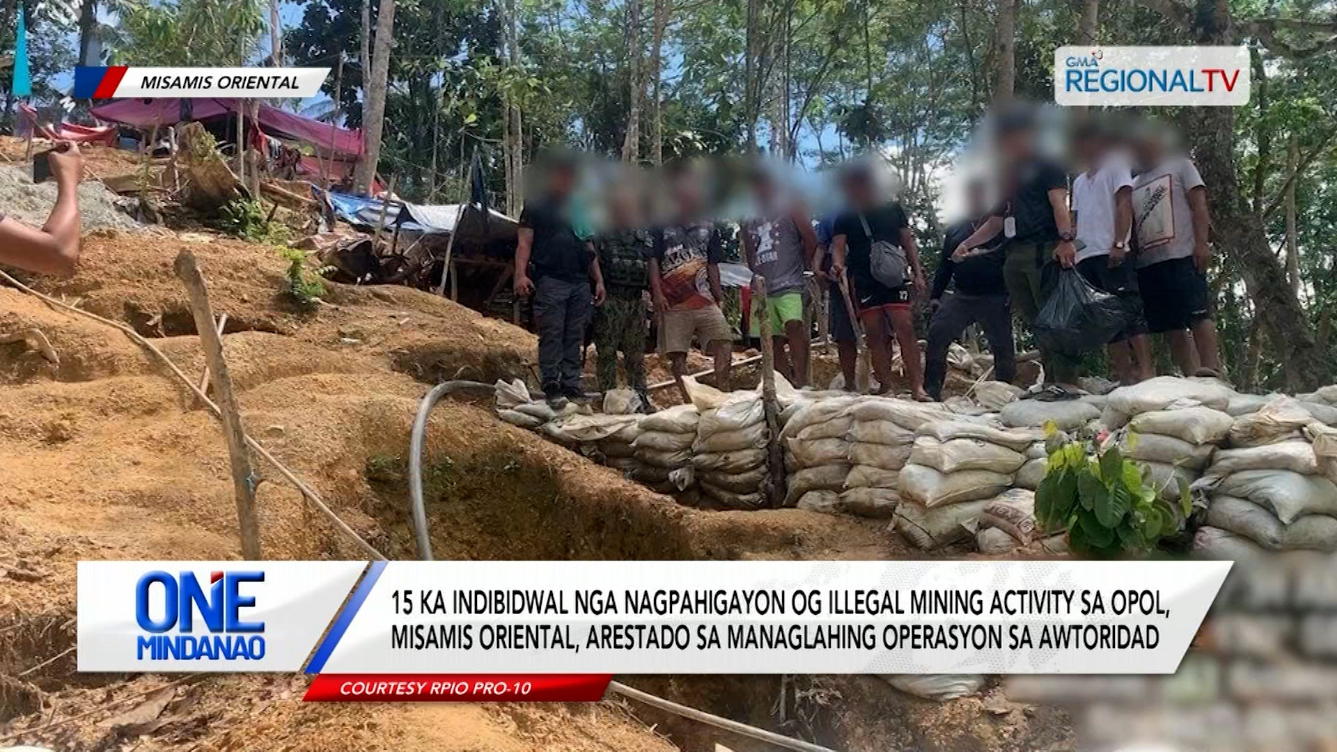 15 indibidwal nga nagpahigayon og illegal mining activity sa Opol, arestado