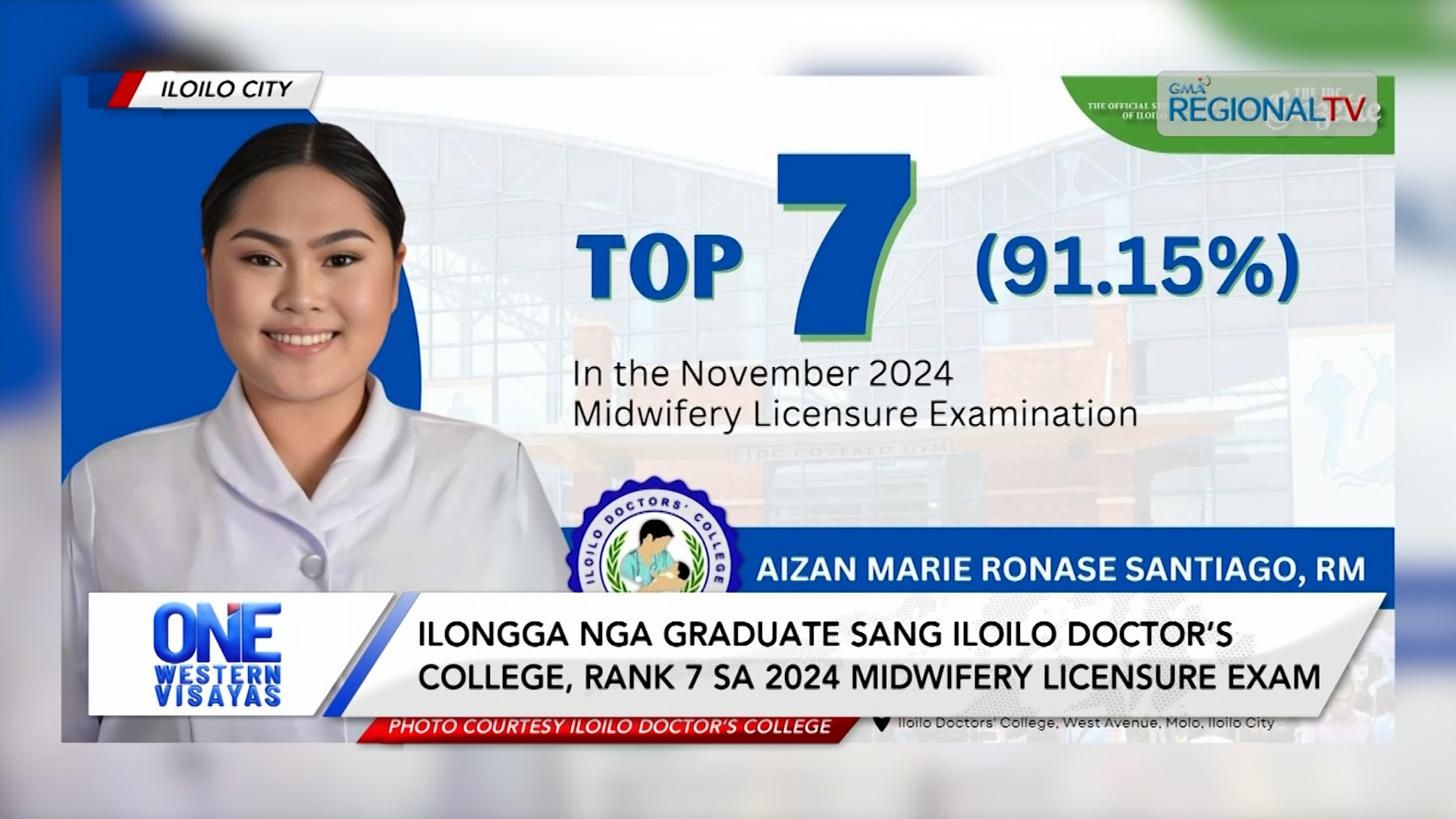 Ilongga, rank 7 sa 2024 Midwifery Licensure Exam