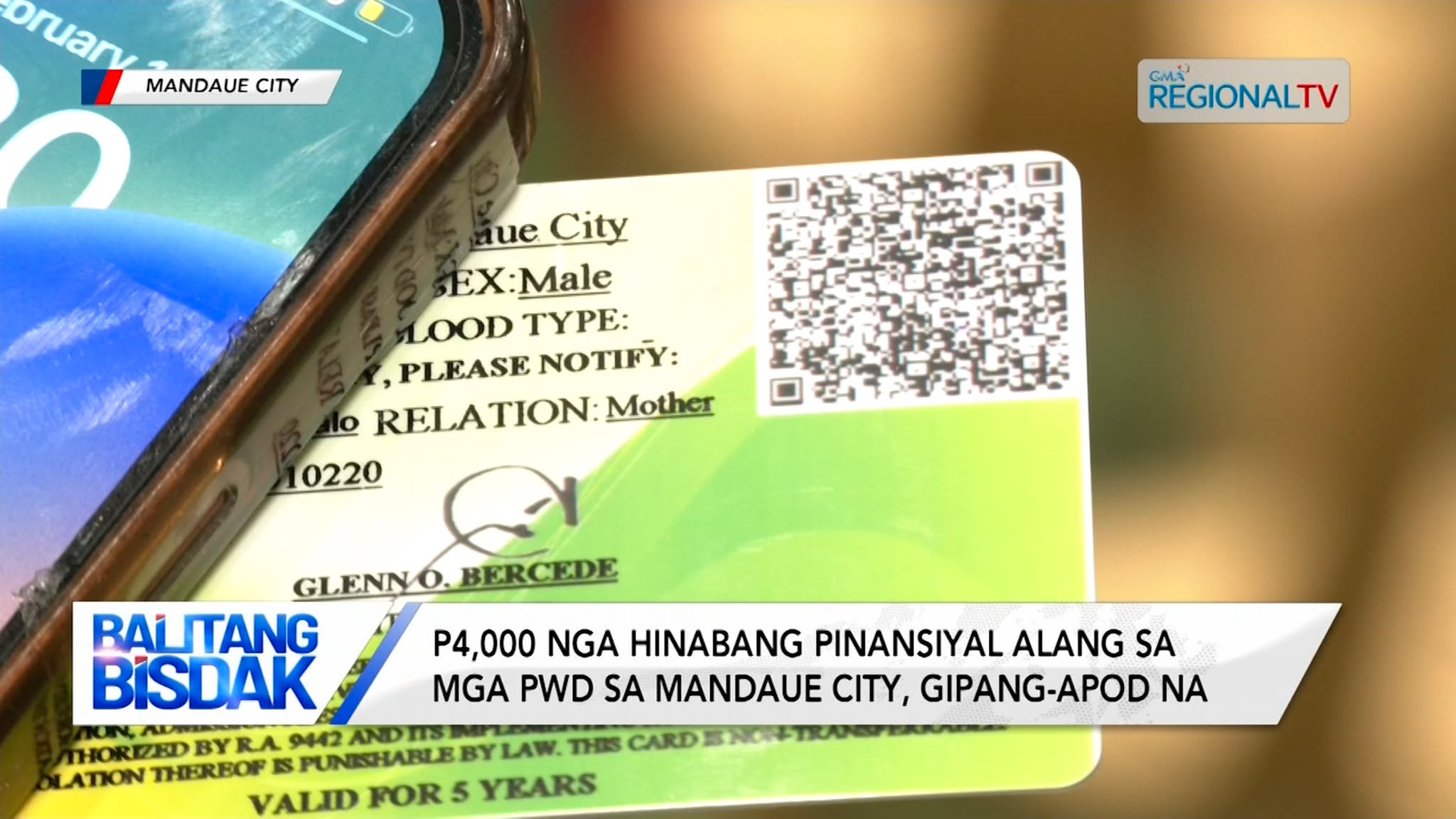 Mandaue City migamit og PVC card ug QR code sa mga PWD