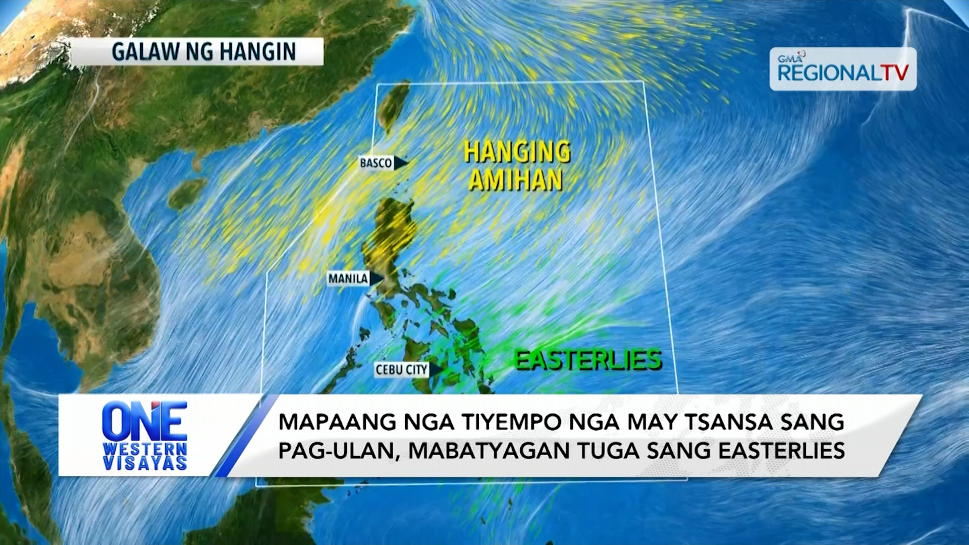Mapaang nga tiyempo nga may tsansa sang ulan, mabatyagan tuga sang easterlies