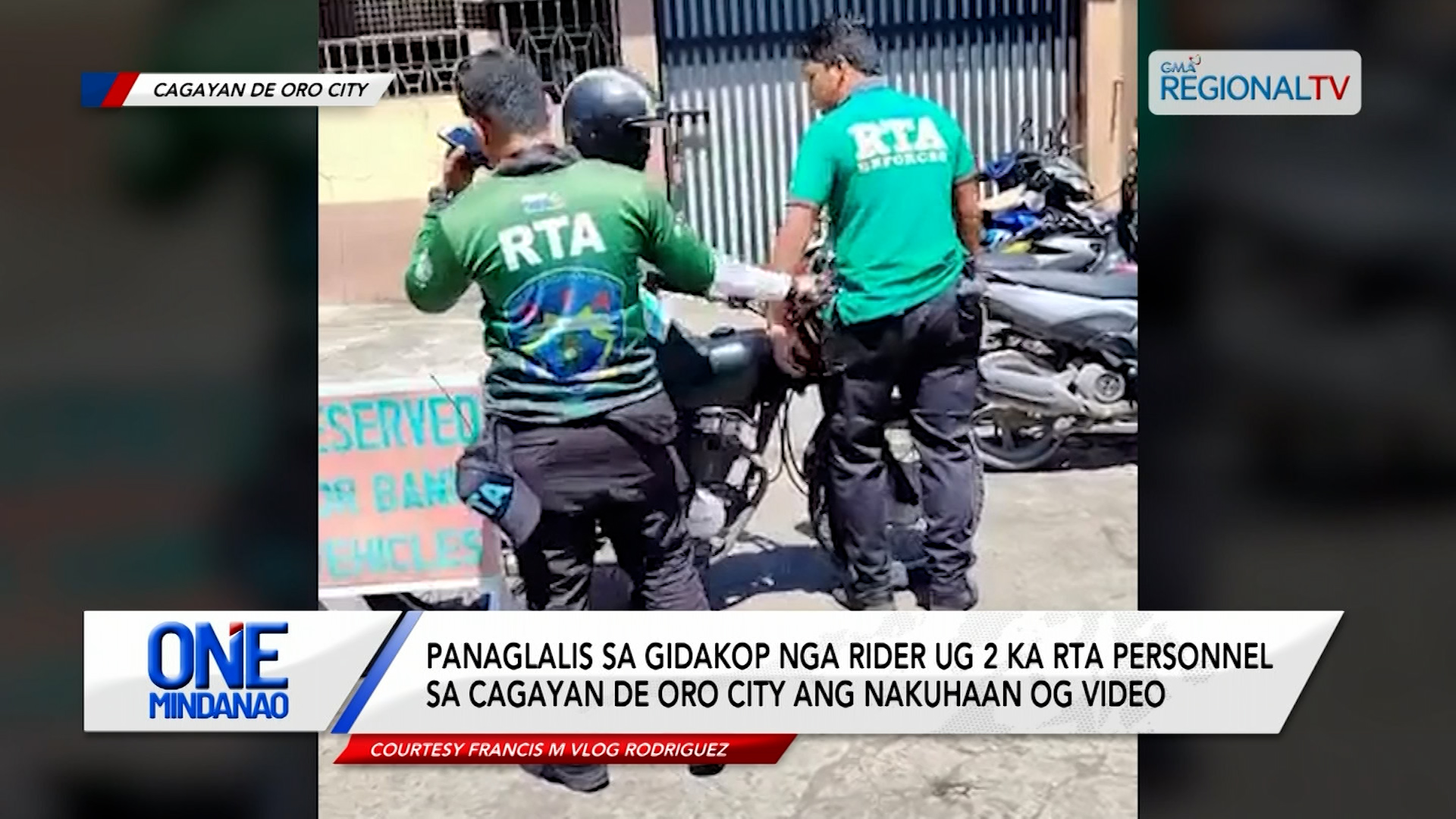 Panaglalis sa rider ug 2 ka RTA personnel sa Cagayan de Oro City, nakuhaan og video