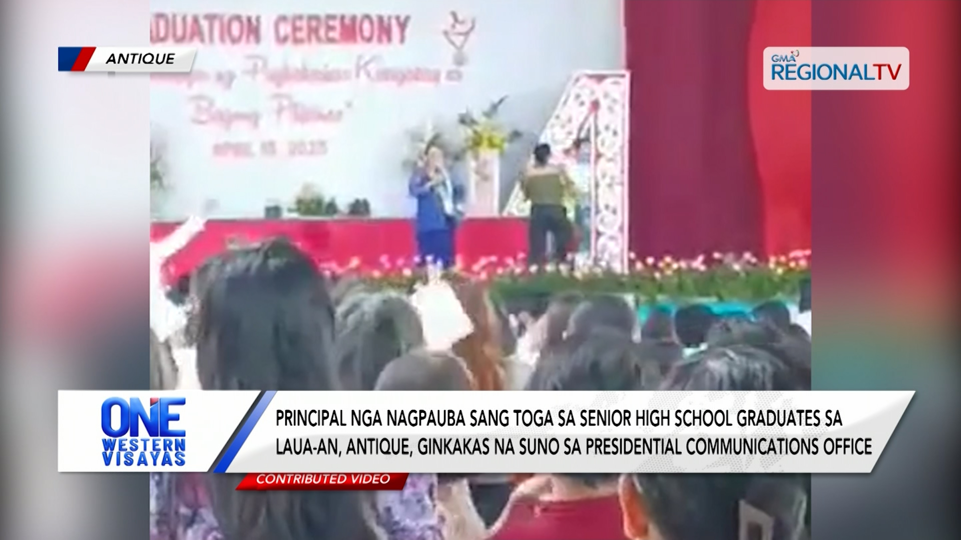 Principal nga nagpauba sang toga sa senior high school graduates, ginkakas na