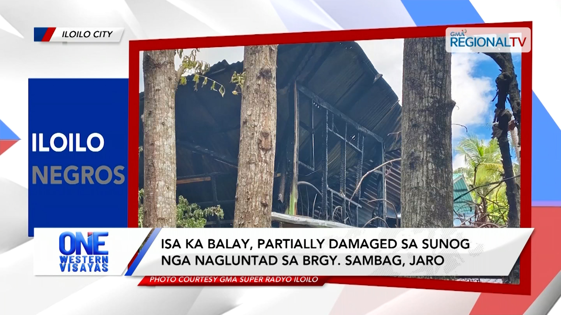 Isa ka balay, partially damaged sa sunog nga nagluntad sa Brgy. Sambag, Jaro