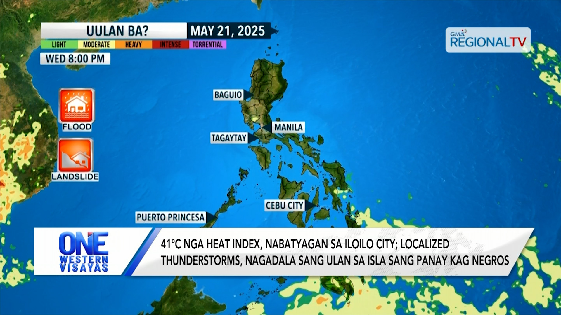 41°C heat index, nabatyagan sa Iloilo City; localized thunderstorms, magapaulan