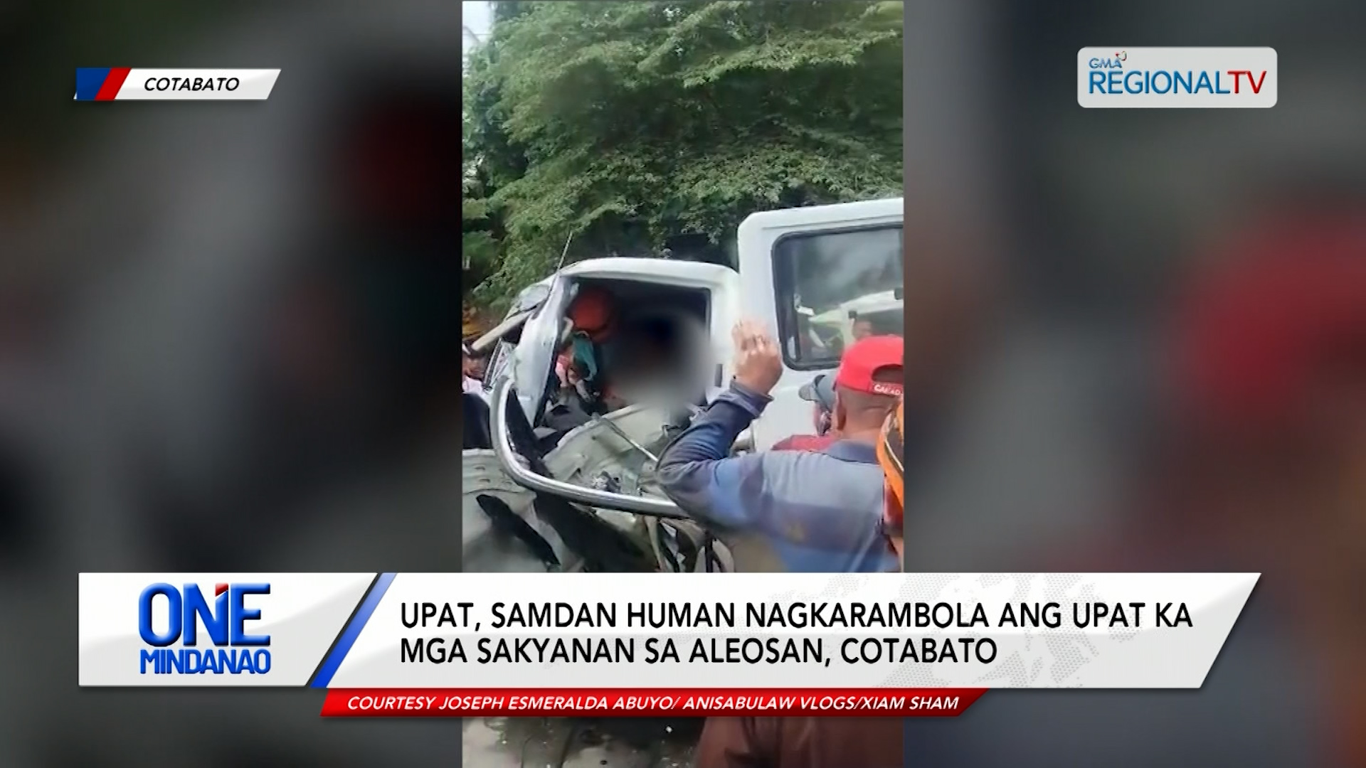 Upat, samdan human nagkarambola ang upat ka mga sakyanan sa Cotabato
