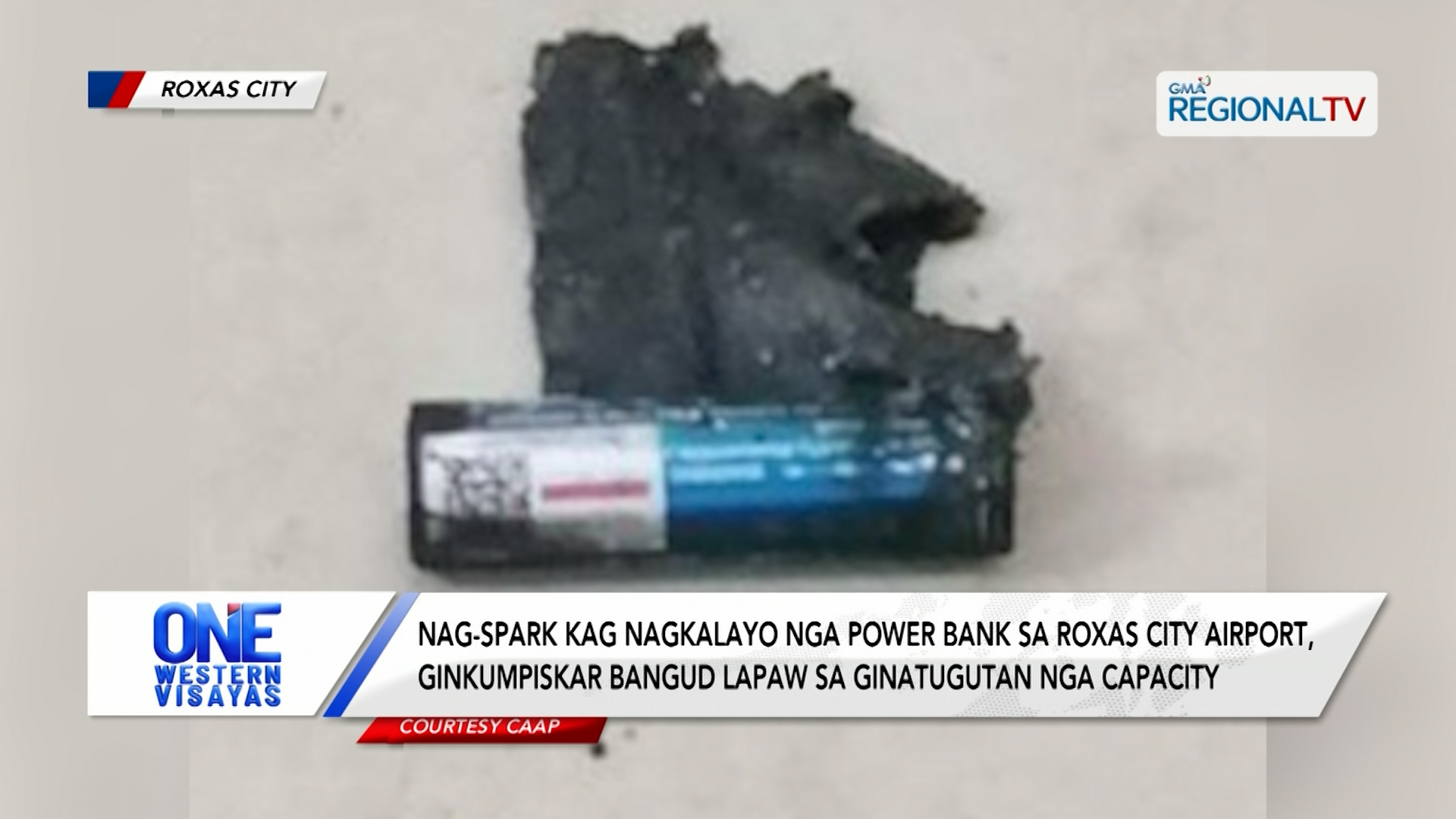 Nag-spark kag nagkalayo nga power bank sa Roxas Airport