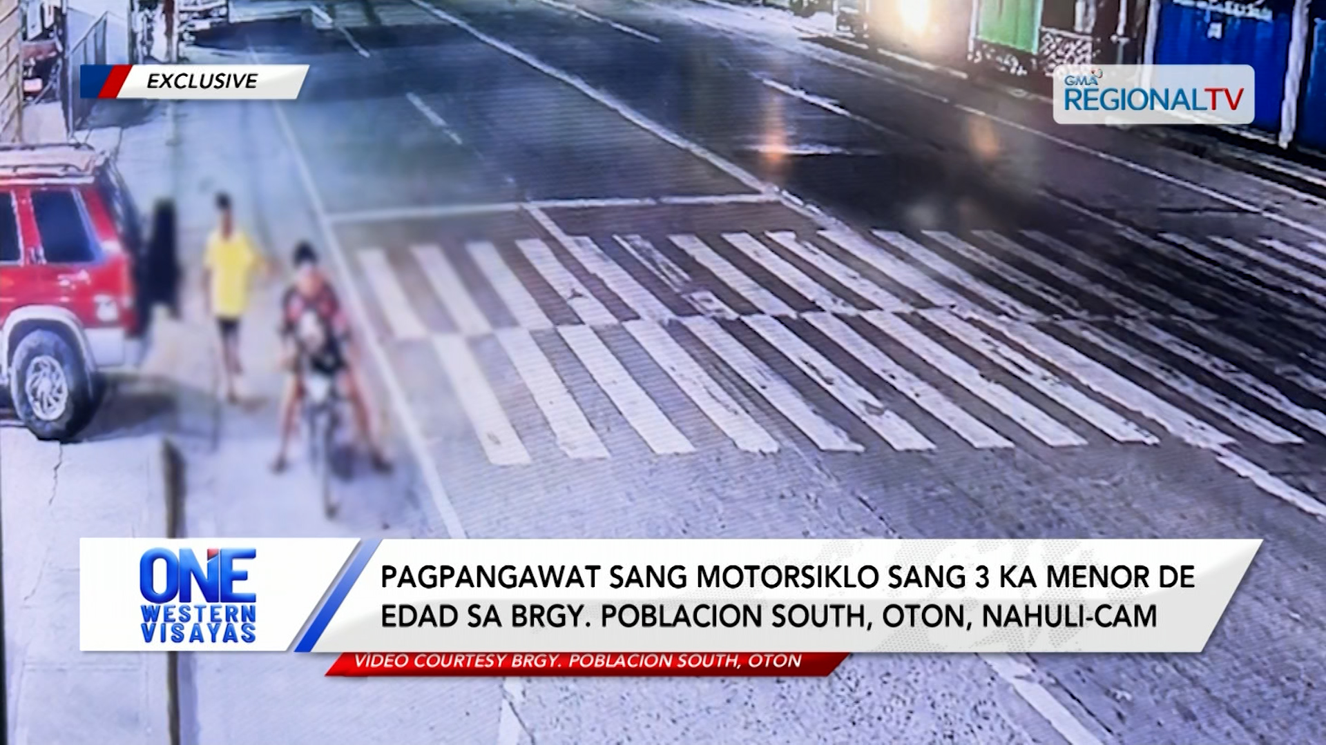 Pagpangawat sang motorsiklo sang 3 ka menor de edad sa Oton, nahuli-cam