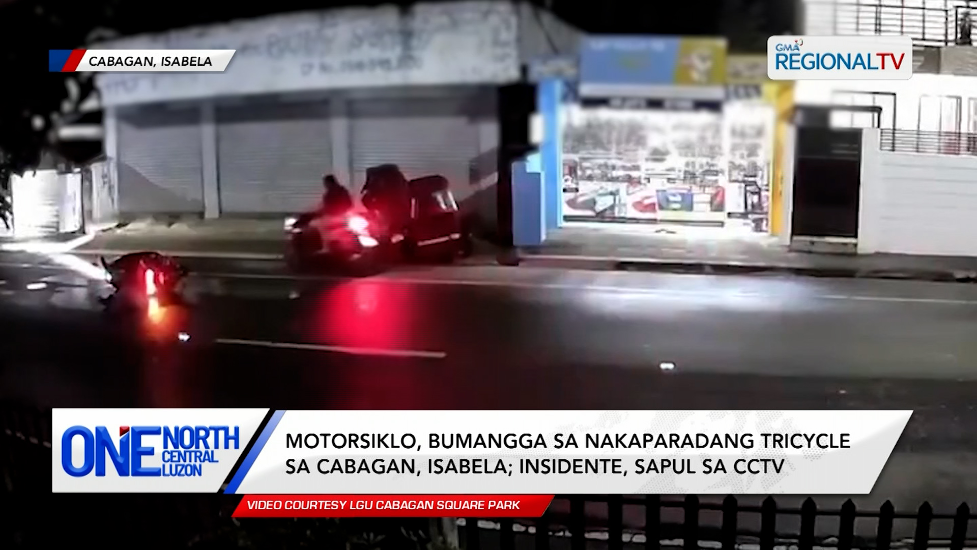 Motorsiklo, bumangga sa nakaparadang tricycle sa Cabagan, Isabela