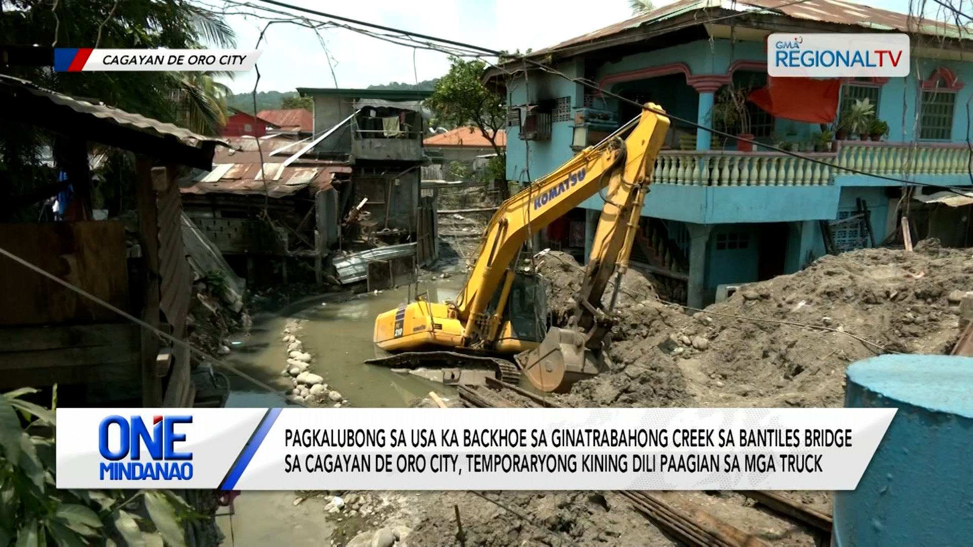 Pagkalubong sa backhoe sa creek sa bantiles bridge sa Cagayan de Oro City | One Mindanao