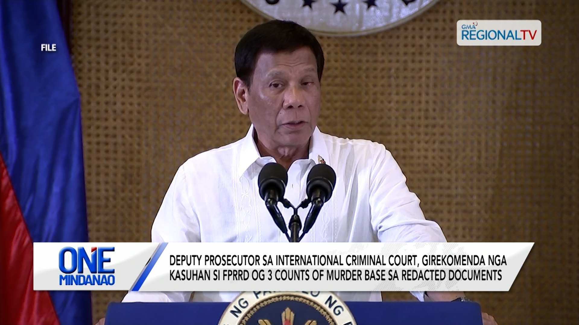 Deputy Prosecutor sa ICC, girekomenda nga kasuhan si FPRRD og 3 counts of murder | One Mindanao