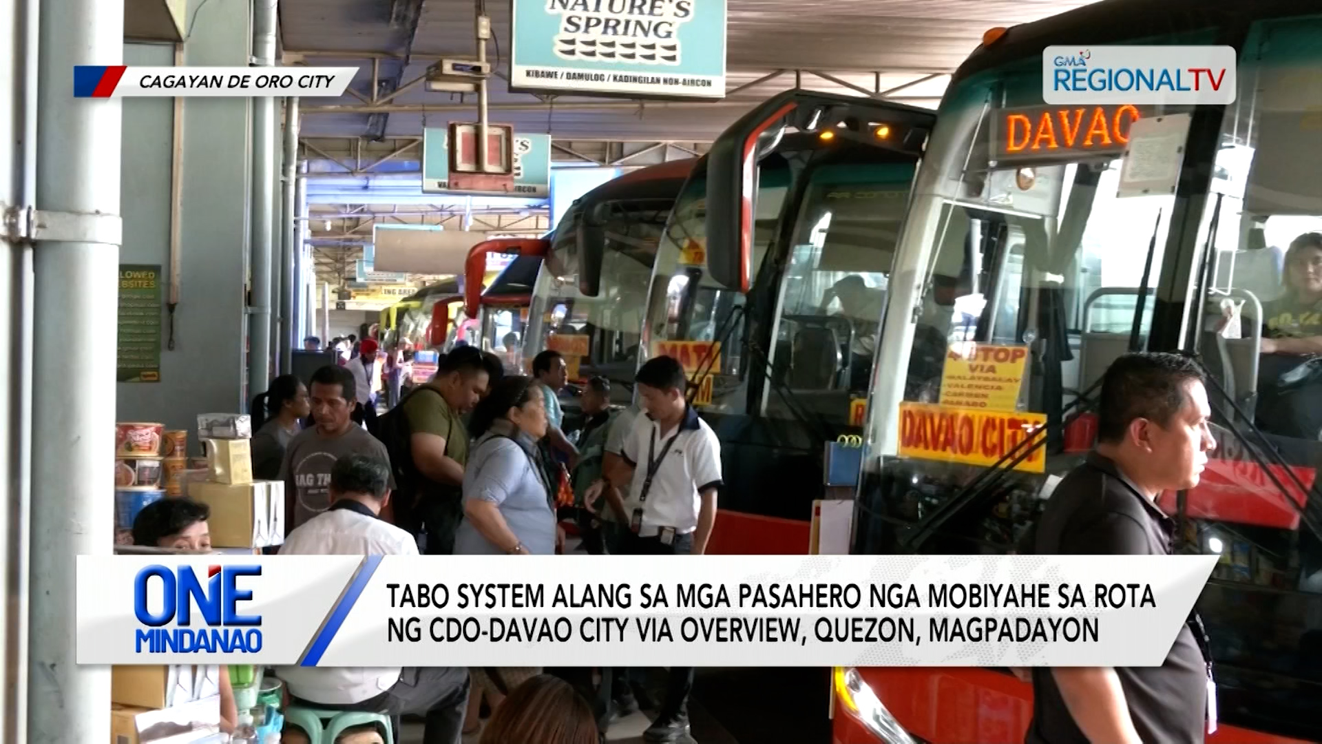 Tabo System sa rota nga CDO-Davao City via Overview Quezon, magpadayon | One Mindanao