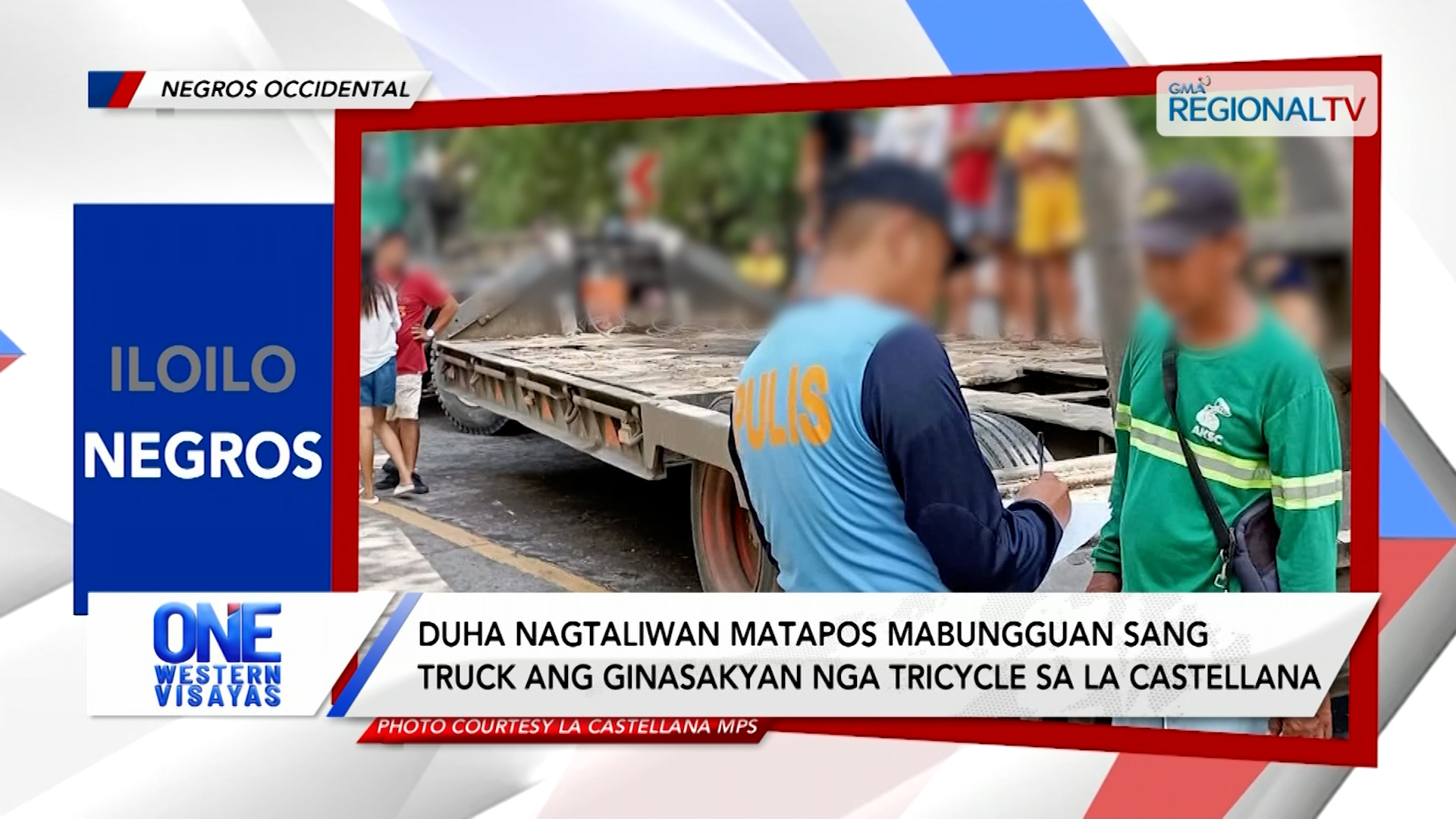 Duha, nagtaliwan matapos mabungguan sang truck ang ginasakyan nga tricycle | One Western Visayas