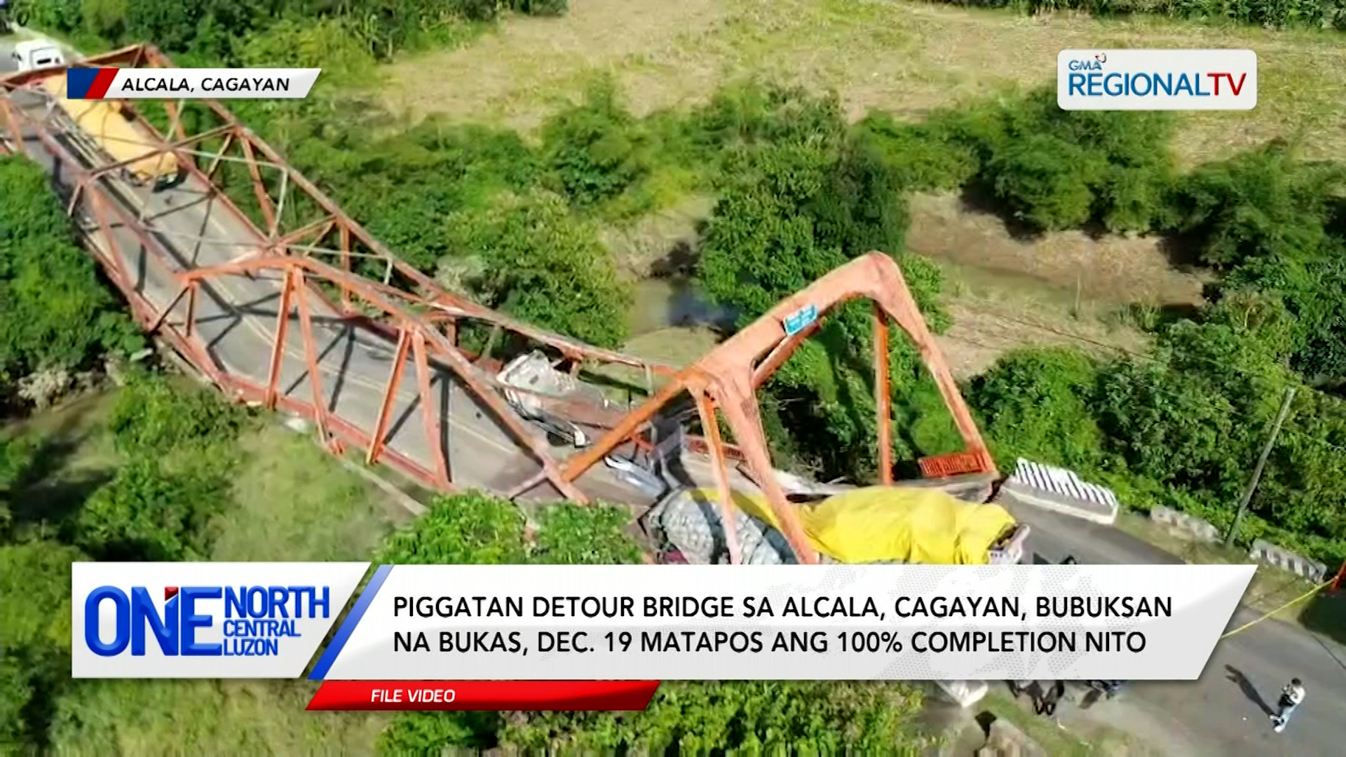 Piggatan detour bridge sa Alcala, Cagayan, bubuksan na bukas, Dec. 19 | One North Central Luzon
