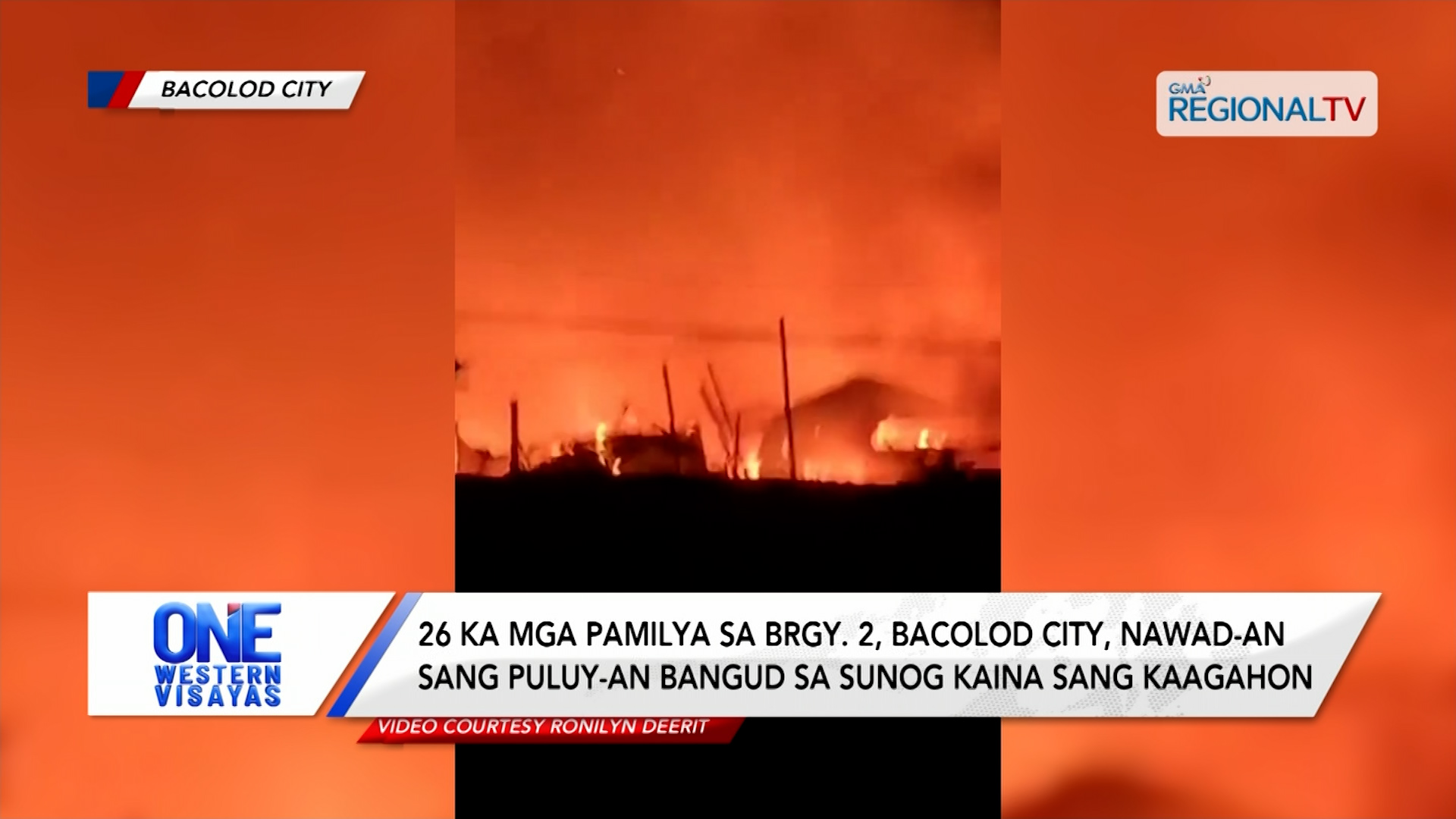 26 ka mga pamilya sa Brgy. 2, Bacolod City, nasunugan | One Western Visayas