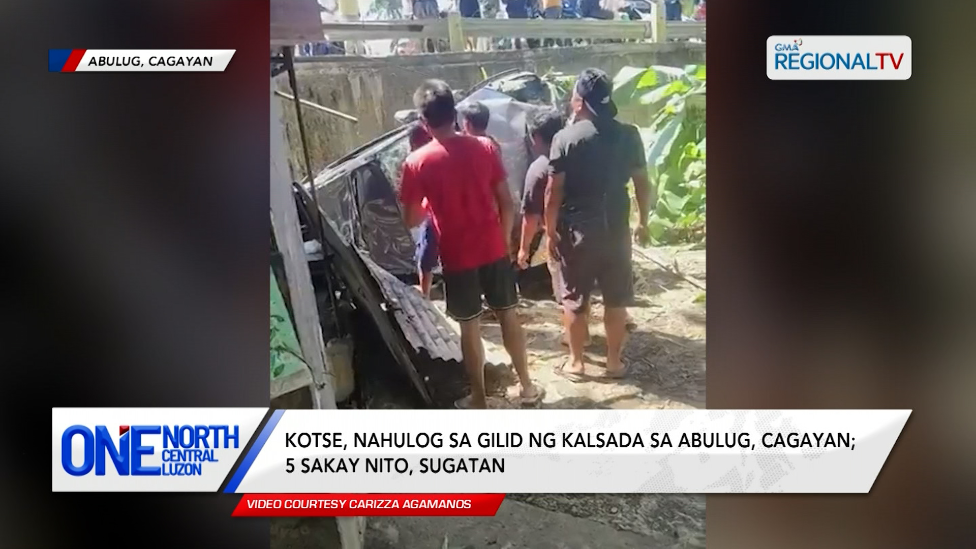 Kotse, nahulog sa gilid ng kalsada sa Cagayan; 5 sakay nito, sugatan | One North Central Luzon