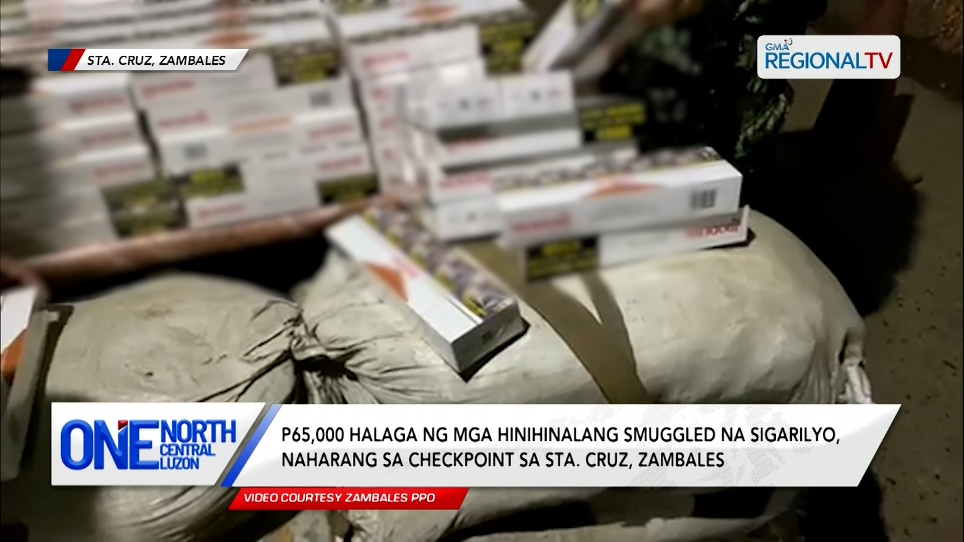 Mga hinihinalang smuggled na sigarilyo, naharang sa checkpoint sa Zambales | One North Central Luzon