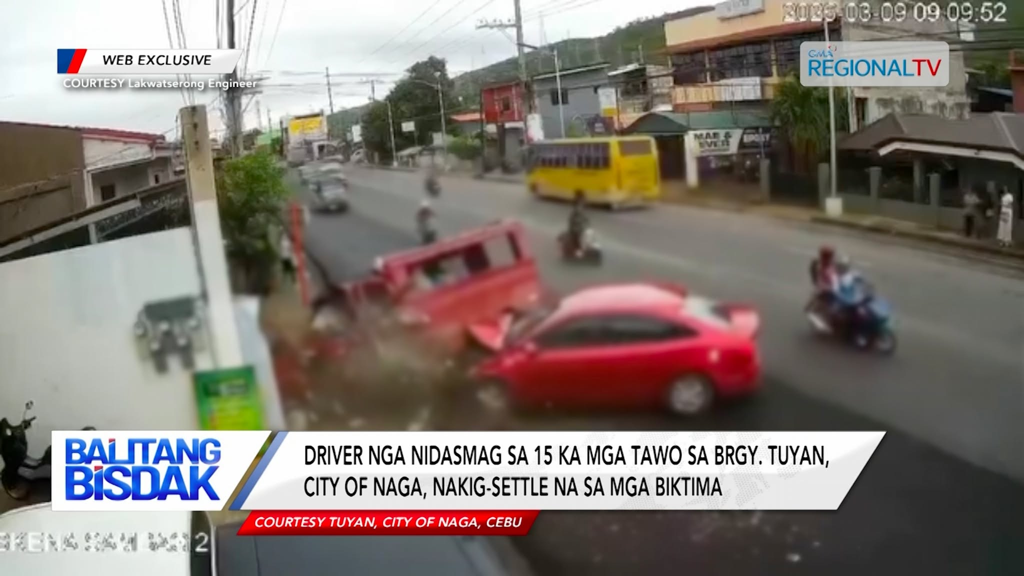 Driver nga Nidasmag sa 15 ka mga Tawo sa City of Naga, Nakig-settle na | Balitang Bisdak
