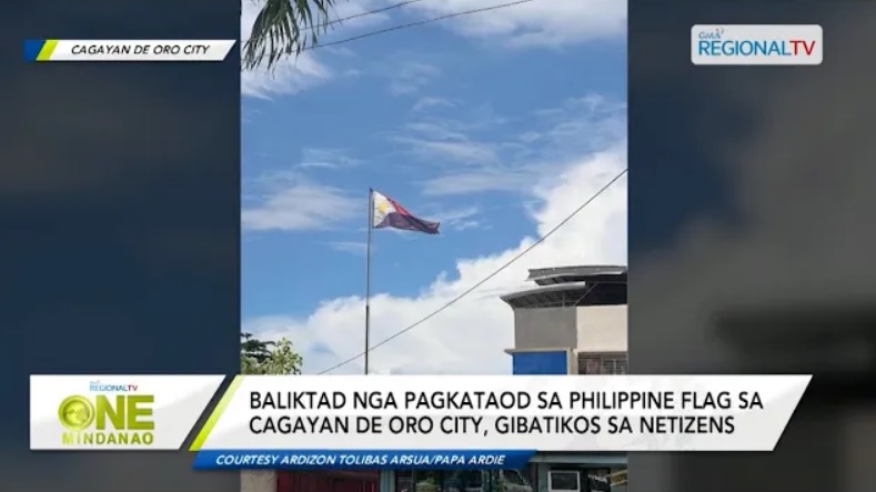 Baliktad nga pagkataod sa Philippine Flag sa Cagayan De Oro City, gibatikos