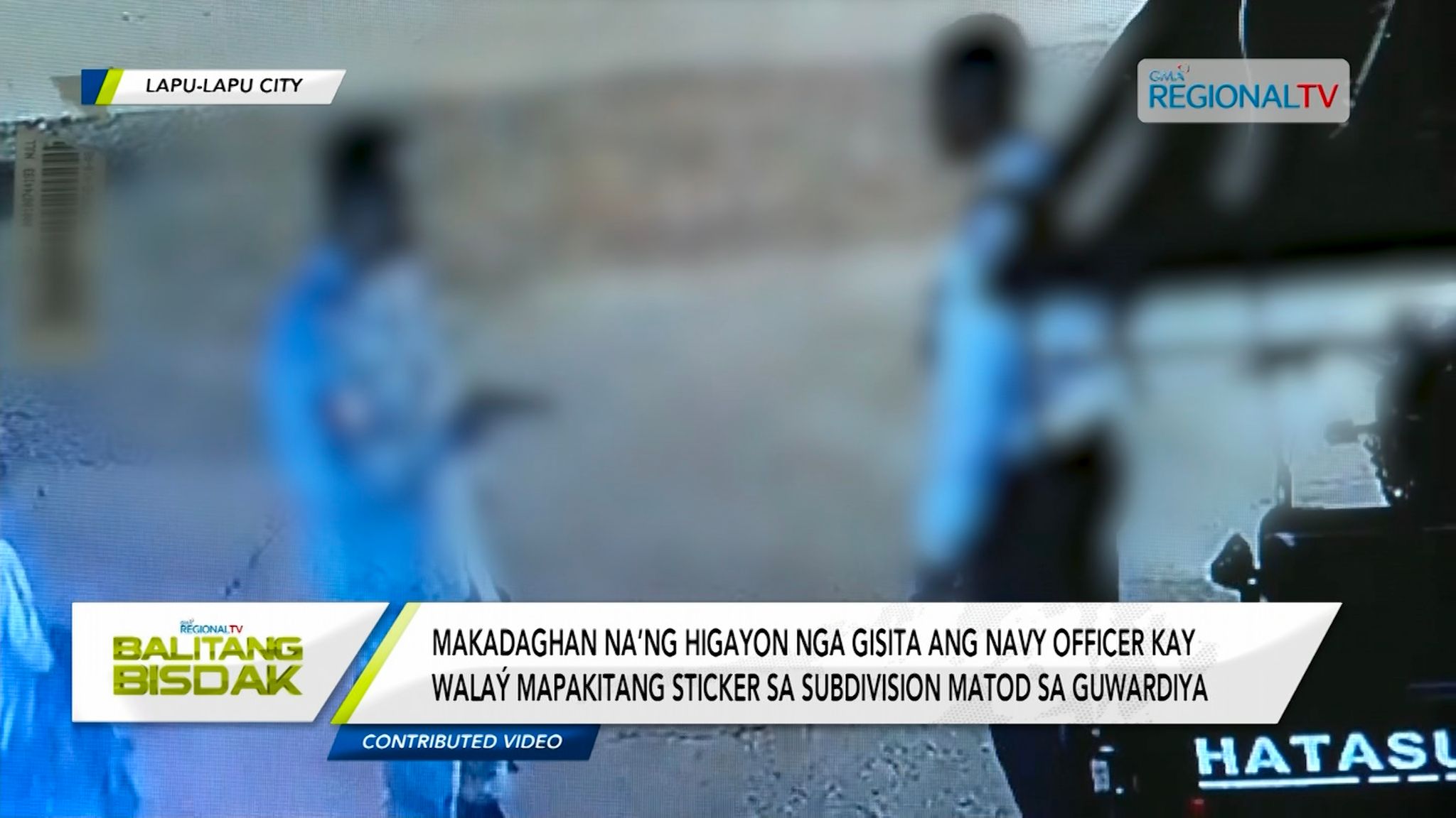 Pagpanghasi sa navy officer sa usa ka guwardiya, nahuli-cam