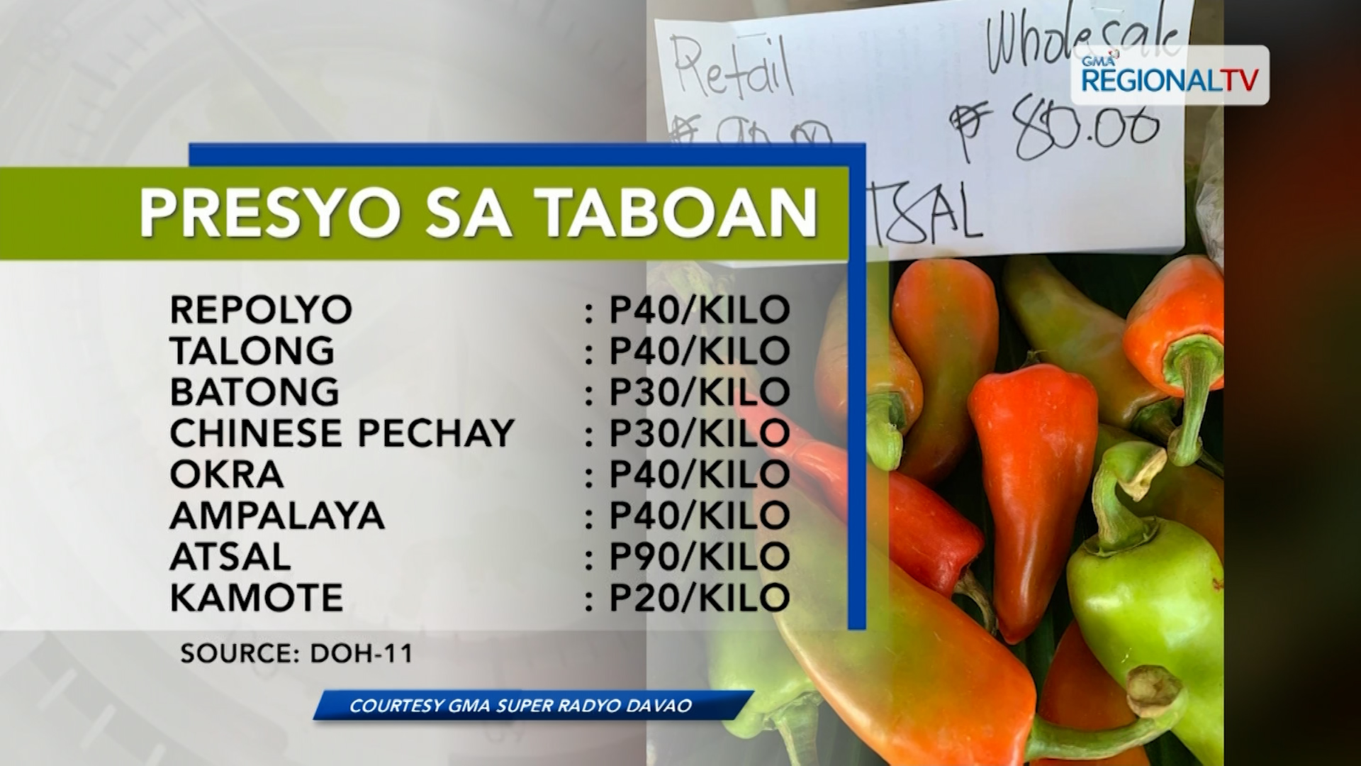 Baratong presyo sa gulay ug prutas mapalit sa Davao Food Terminal Complex